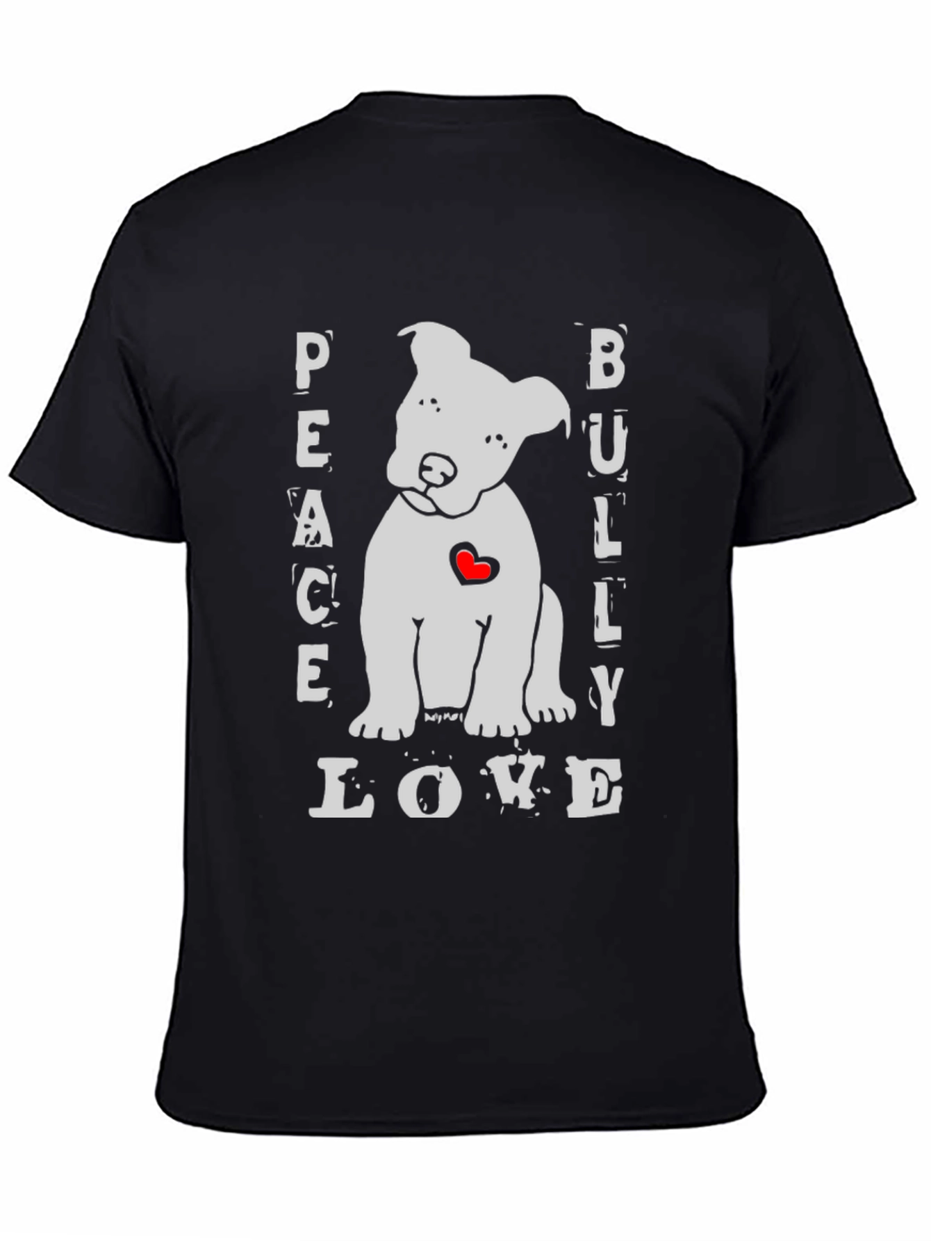 Peace Bully Love T-Shirt - Cute Dog Design