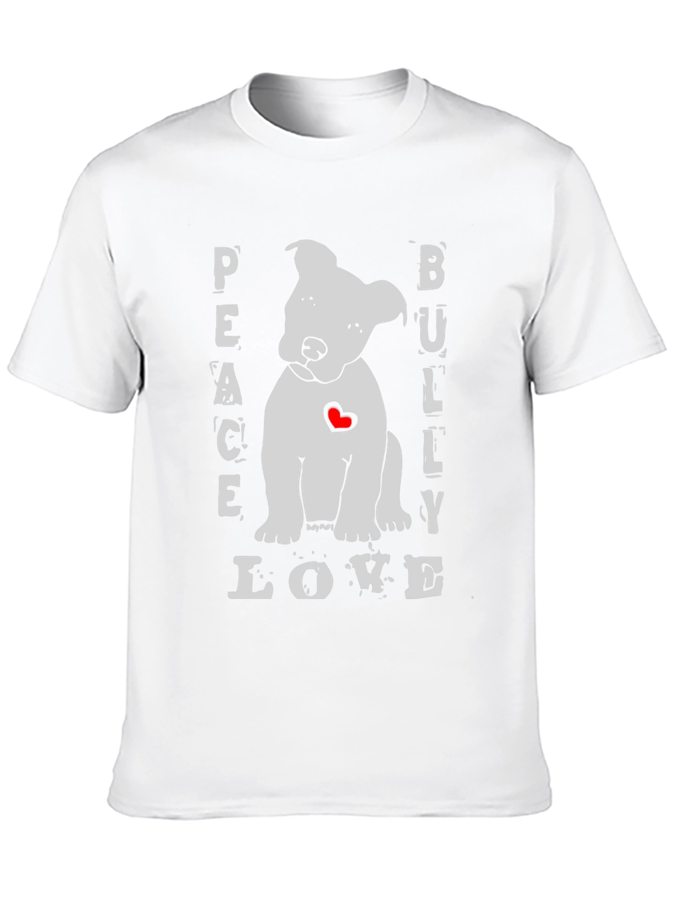 Peace Bully Love T-Shirt - Cute Dog Design