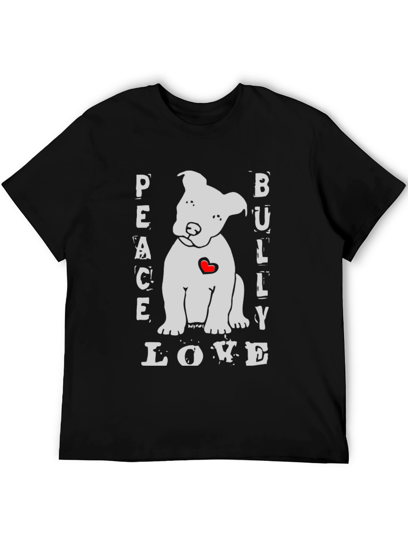 Peace Bully Love T-Shirt - Cute Dog Design
