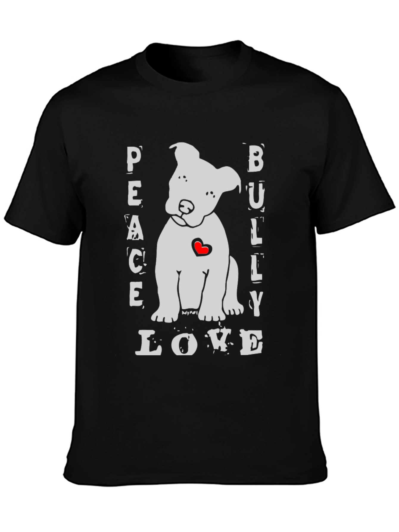 Peace Bully Love T-Shirt - Cute Dog Design