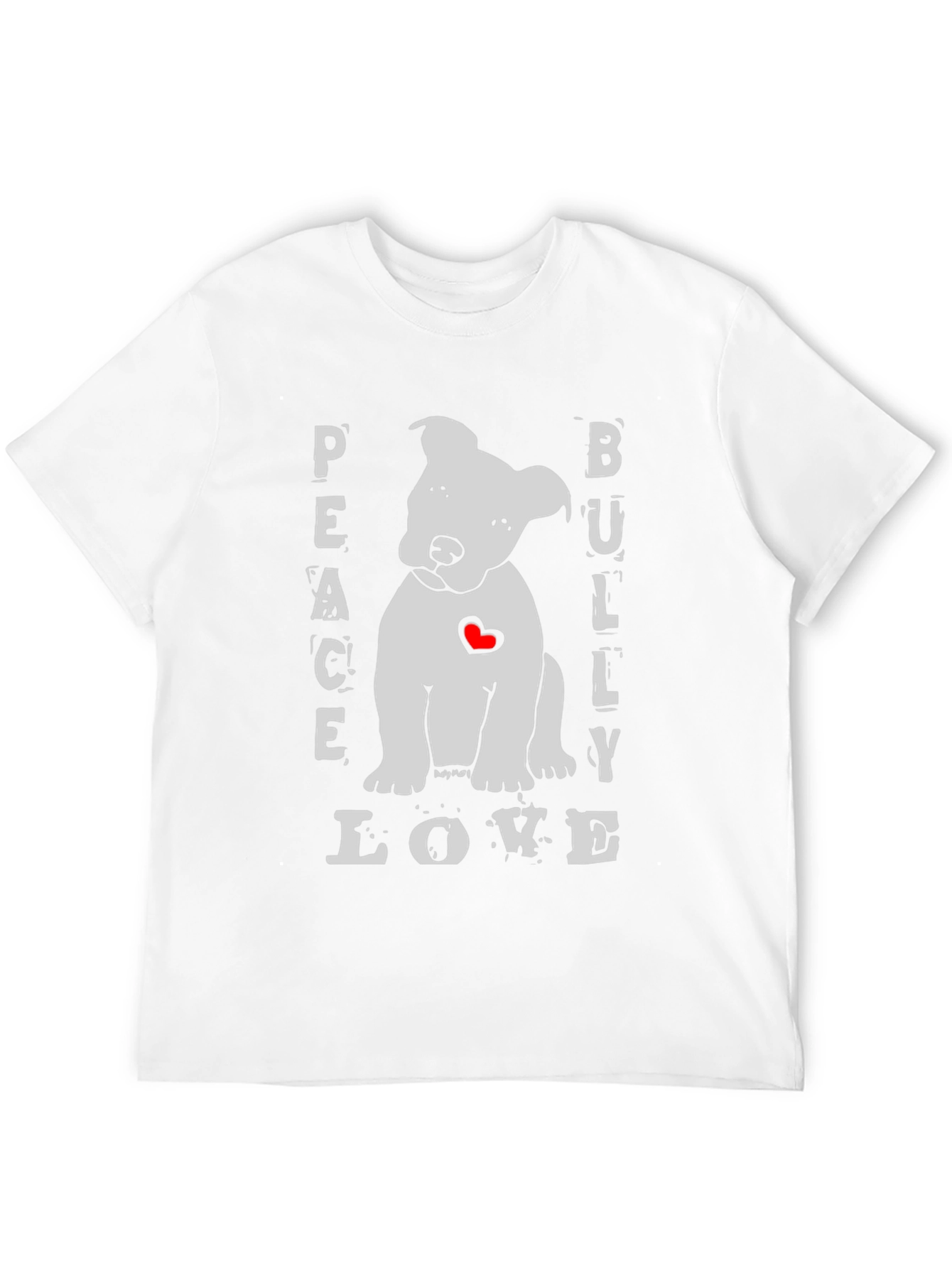 Peace Bully Love T-Shirt - Cute Dog Design