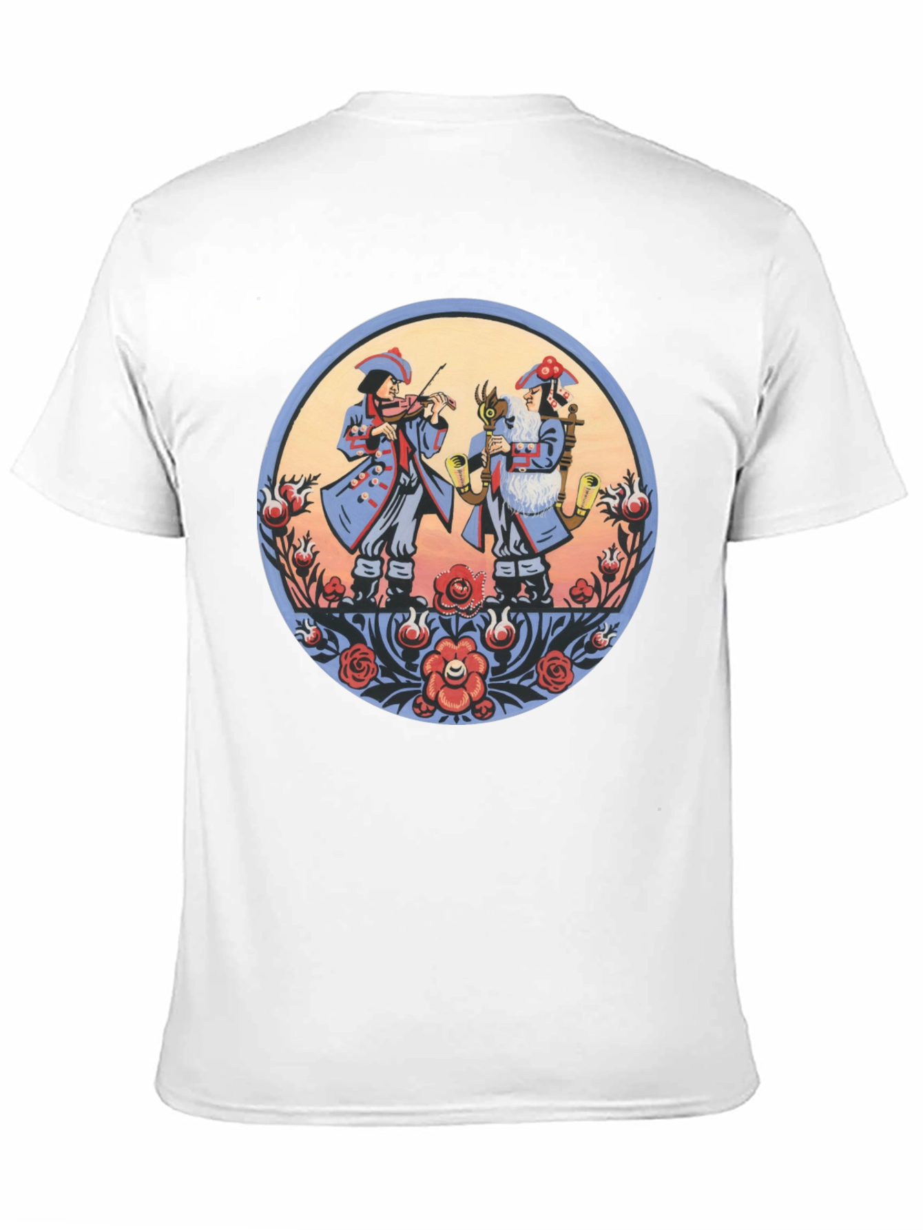 Folk Art Musicians Black T-Shirt