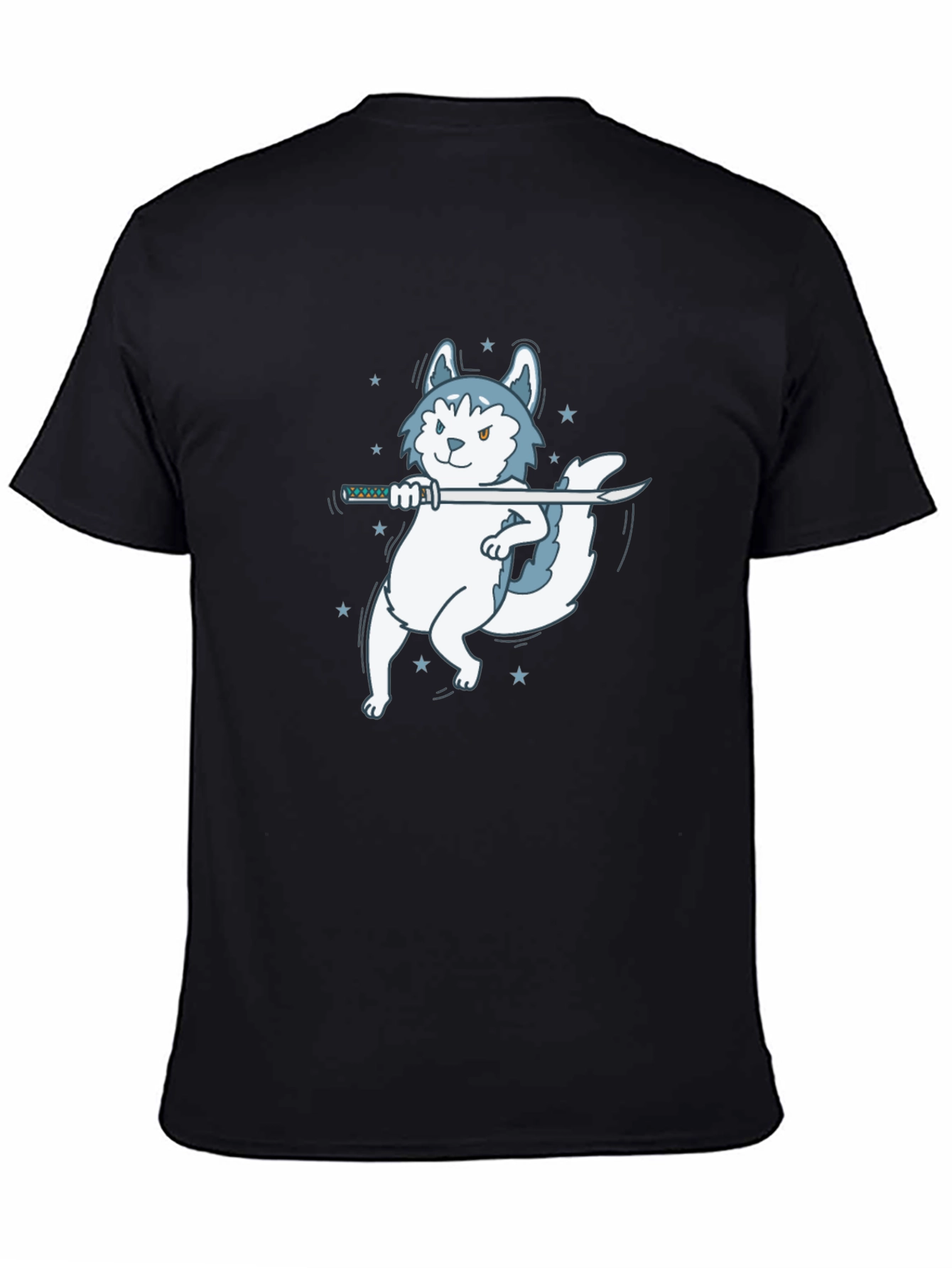 Ninja Husky Black T-Shirt - Cool Graphic Tee