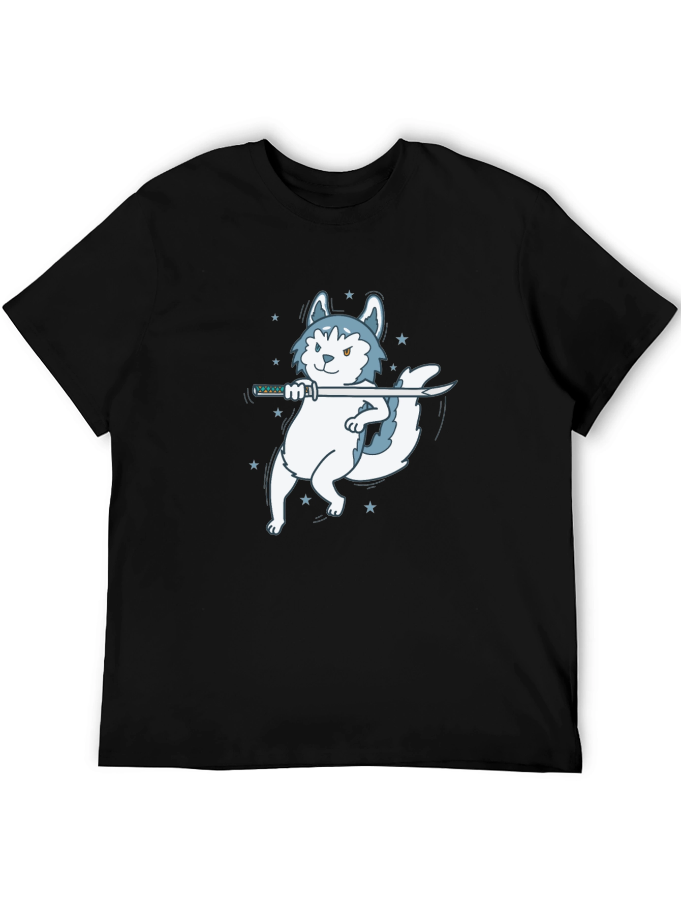 Ninja Husky Black T-Shirt - Cool Graphic Tee