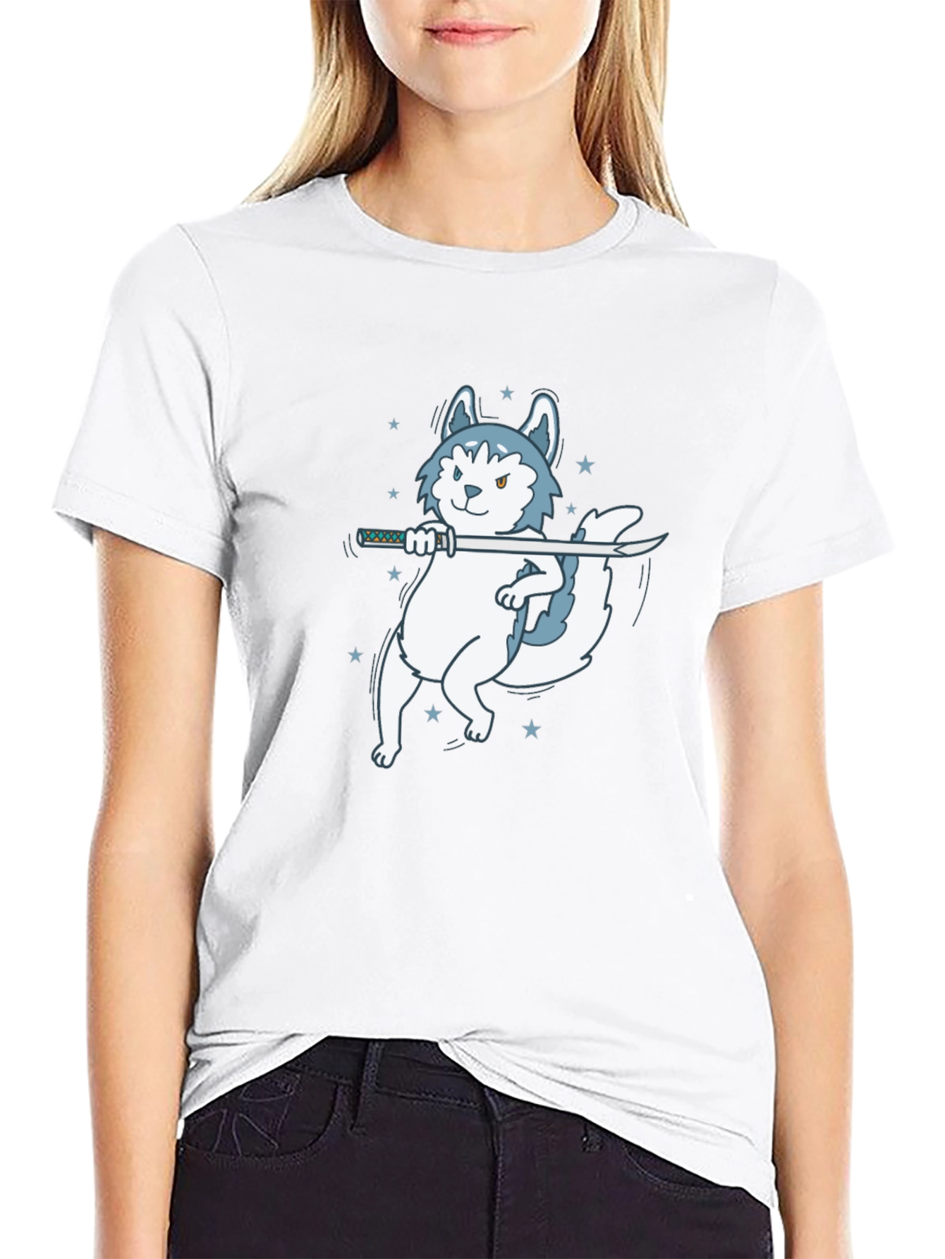 Ninja Husky Black T-Shirt - Cool Graphic Tee