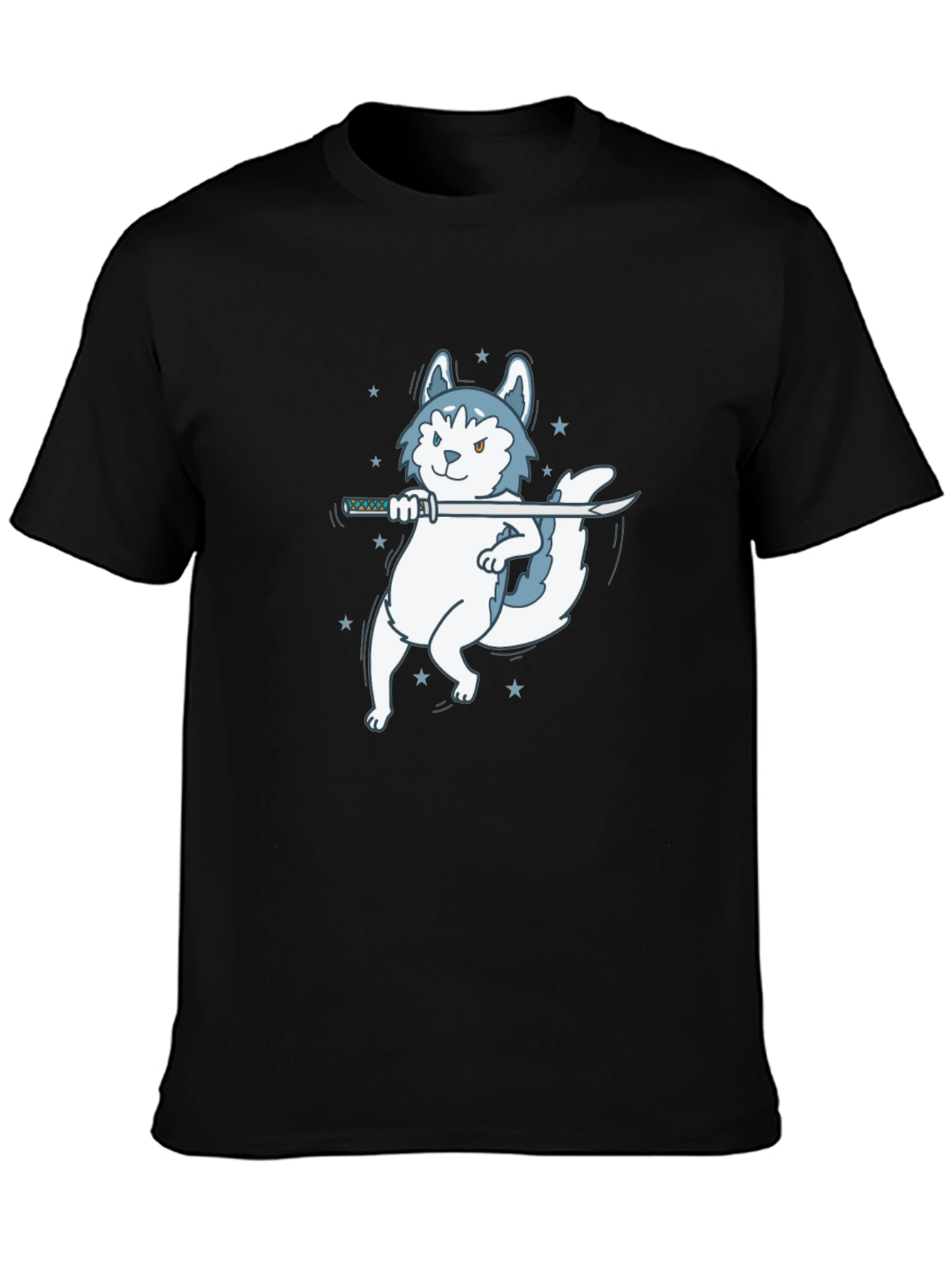 Ninja Husky Black T-Shirt - Cool Graphic Tee