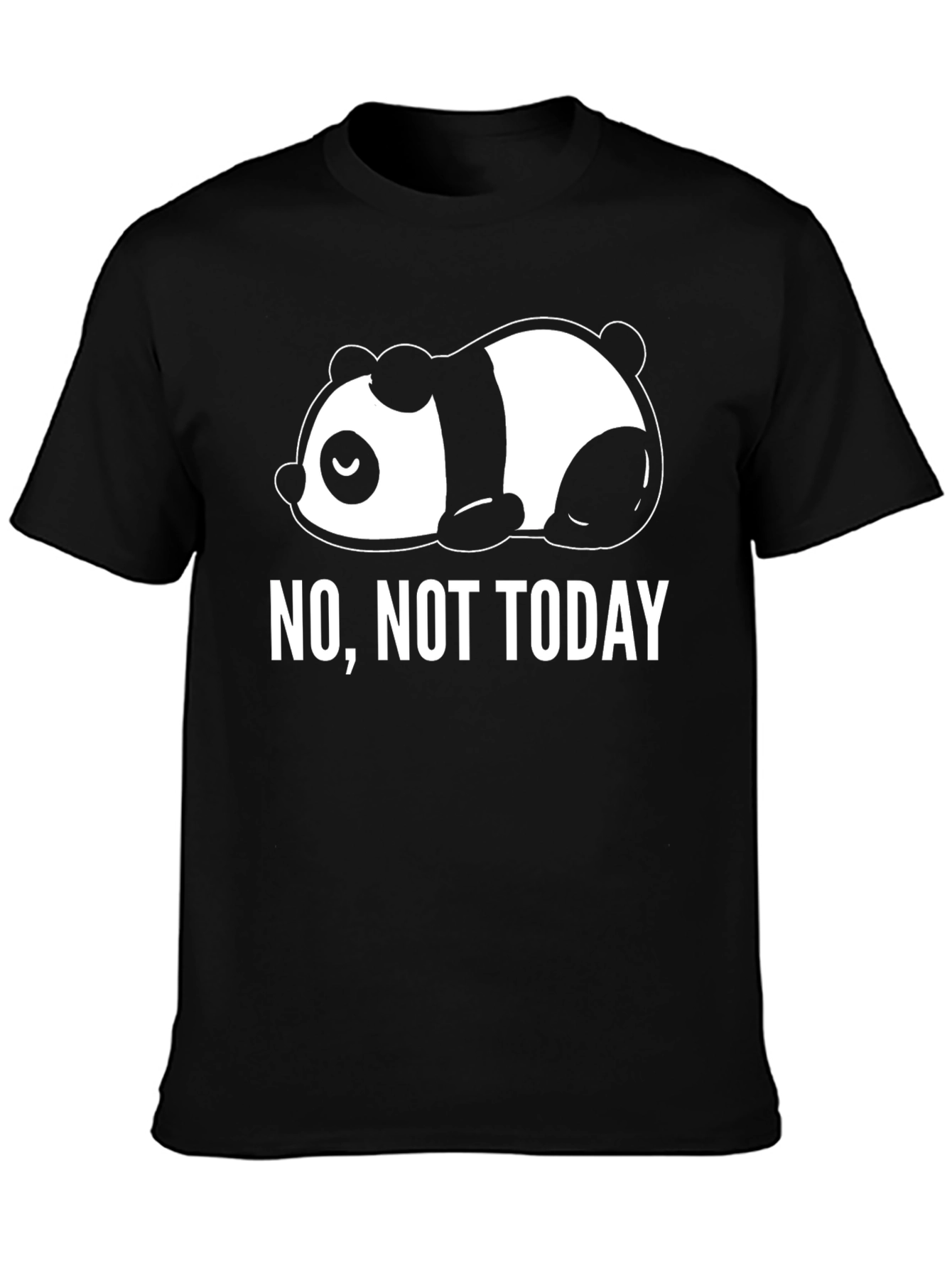 No Not Today Panda Graphic Tee - Black