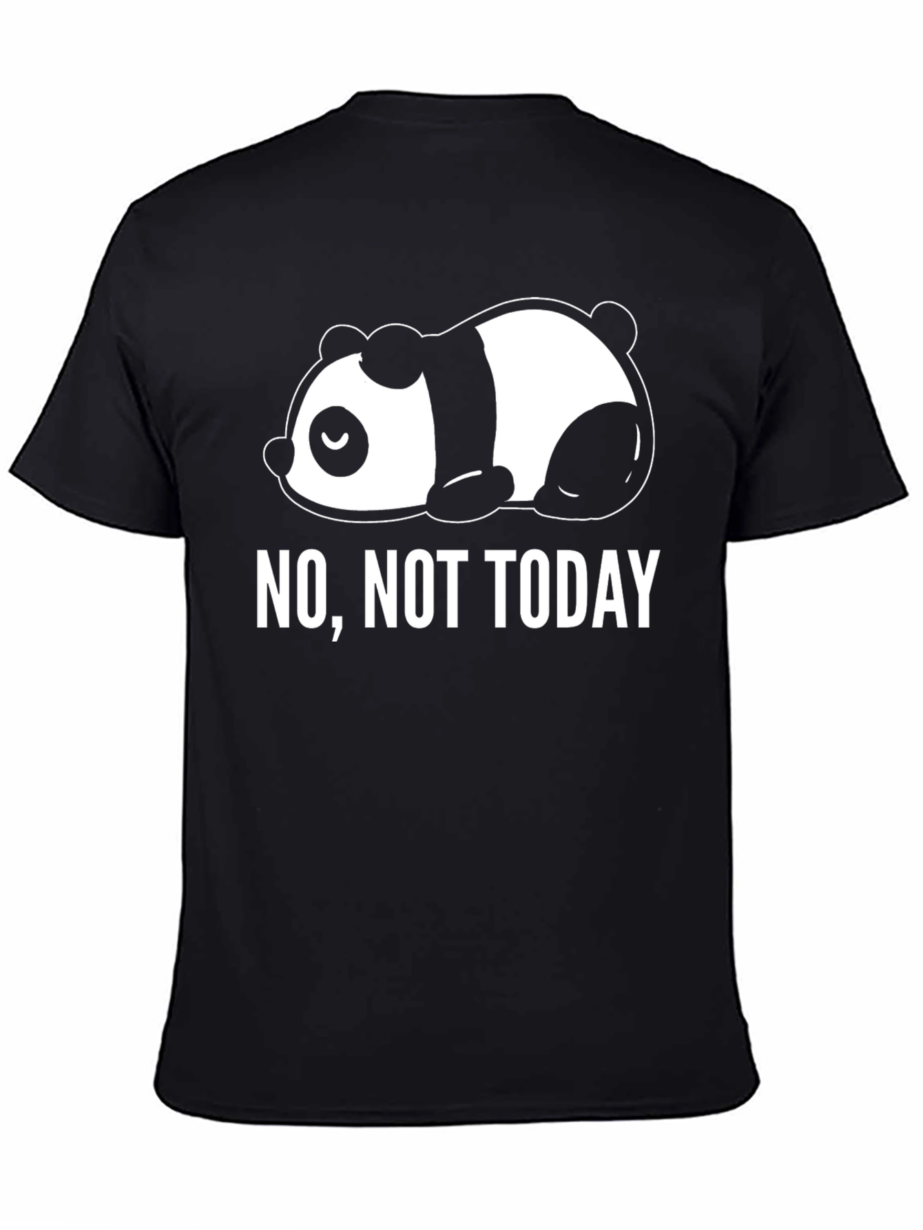 No Not Today Panda Graphic Tee - Black