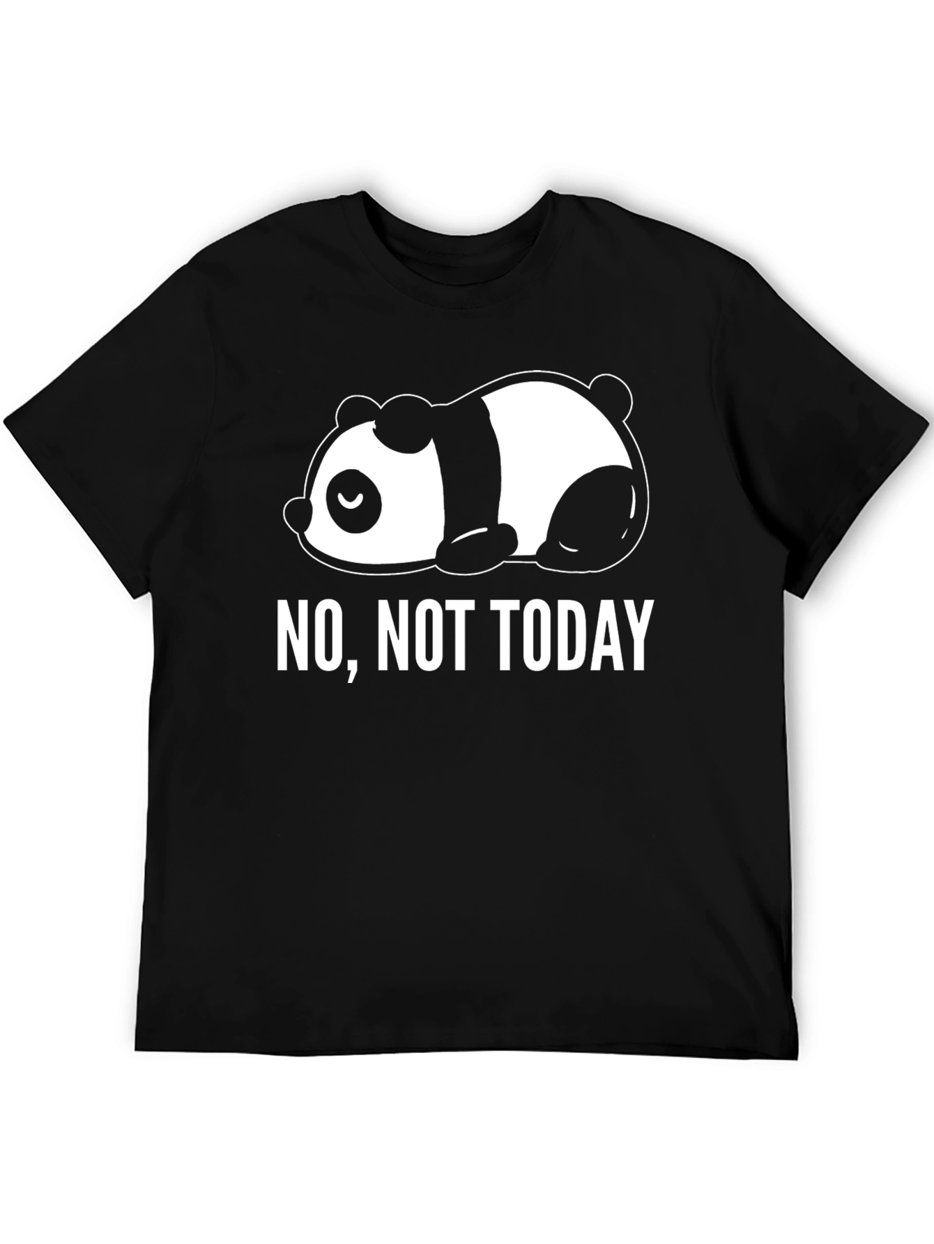 No Not Today Panda Graphic Tee - Black