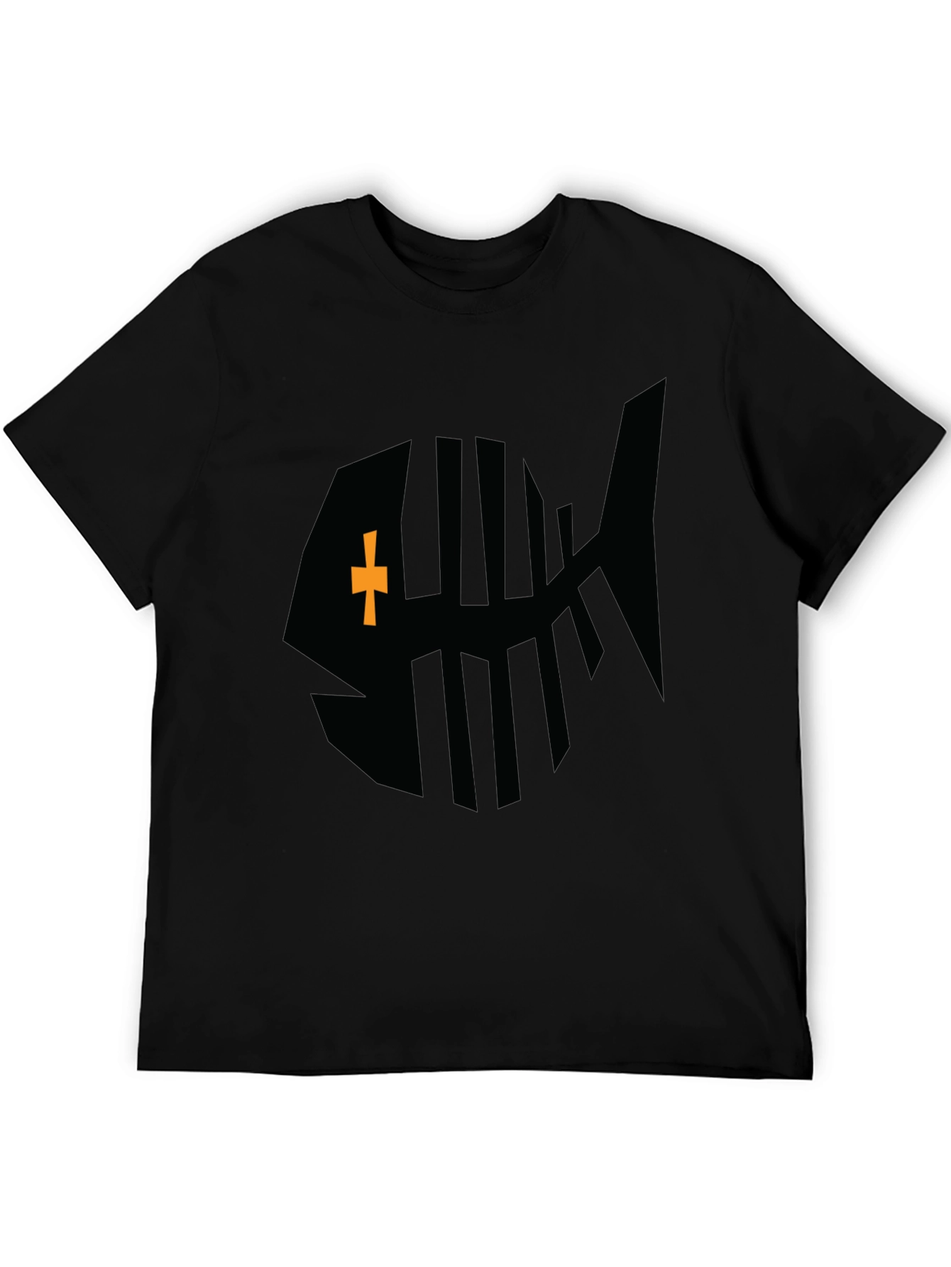 Black Fishbone Graphic Tee - Stylish Casual Wear