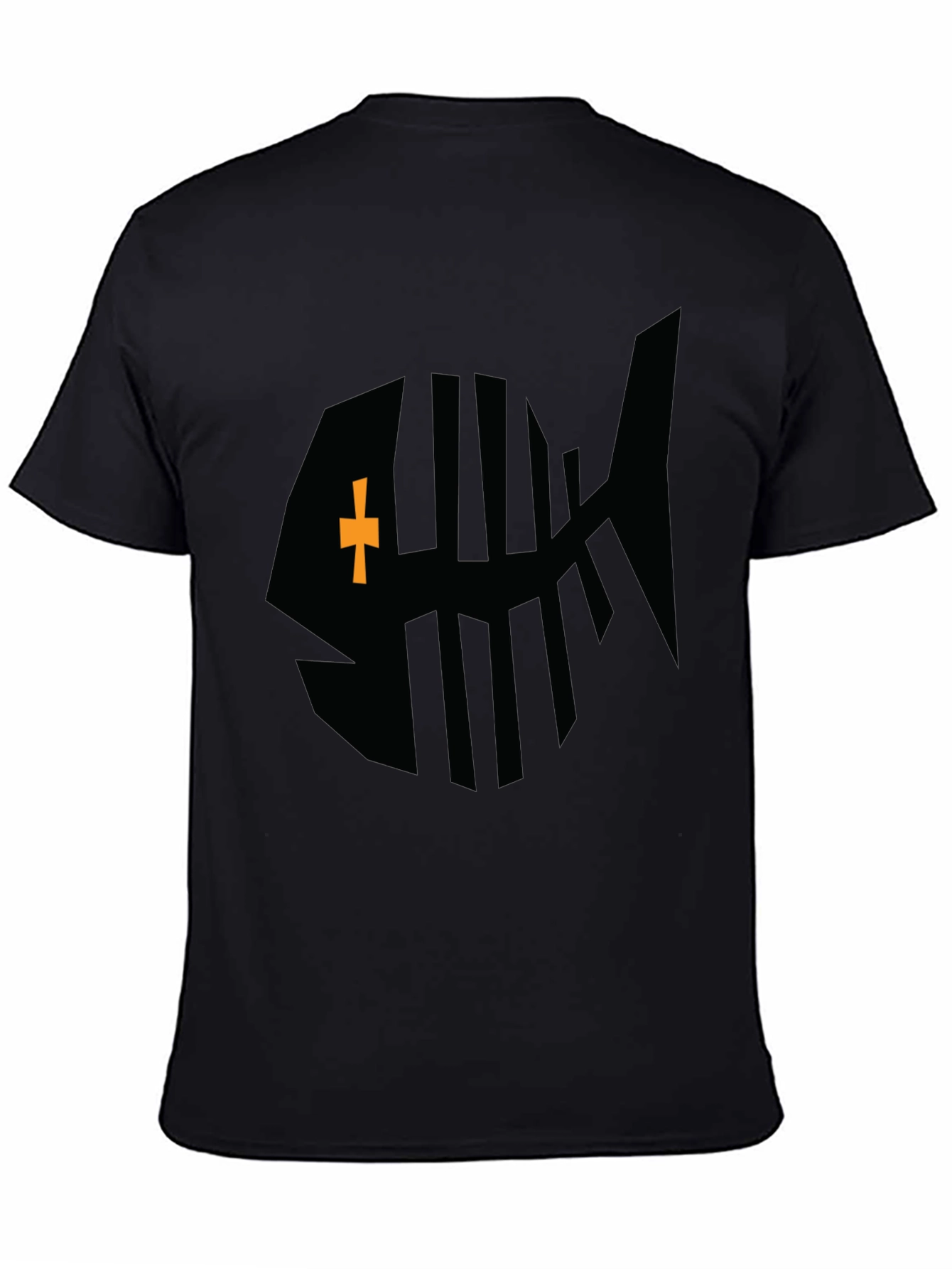 Black Fishbone Graphic Tee - Stylish Casual Wear