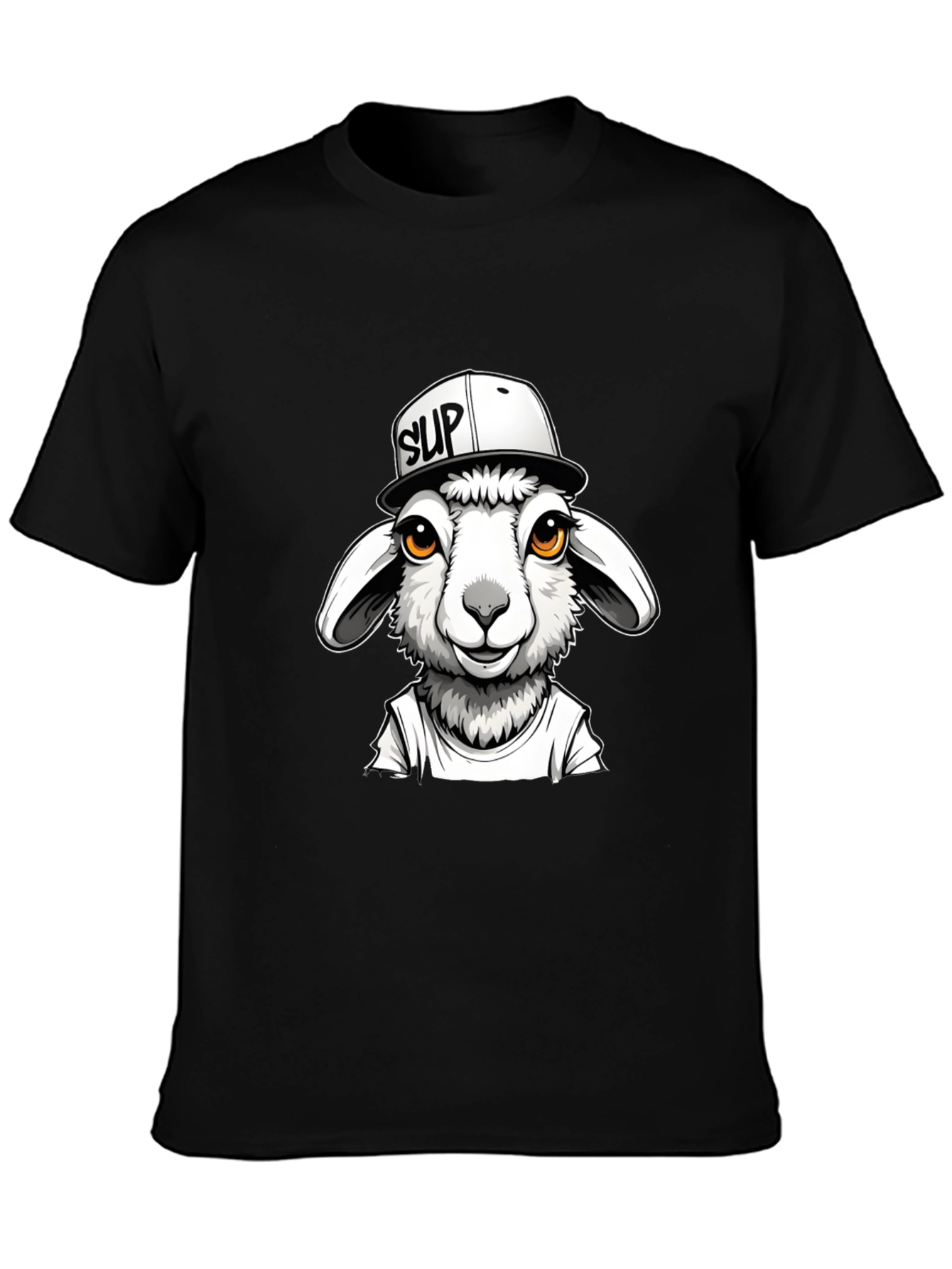 Cool Sheep Graphic Tee - Black Casual T-Shirt