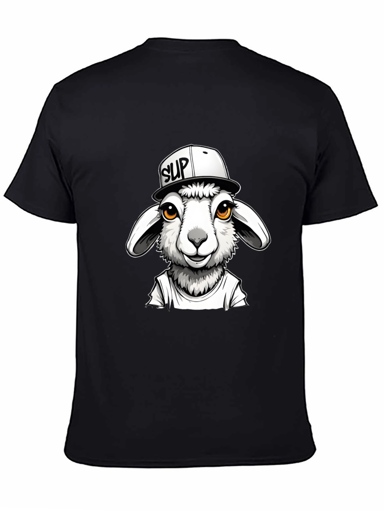 Cool Sheep Graphic Tee - Black Casual T-Shirt