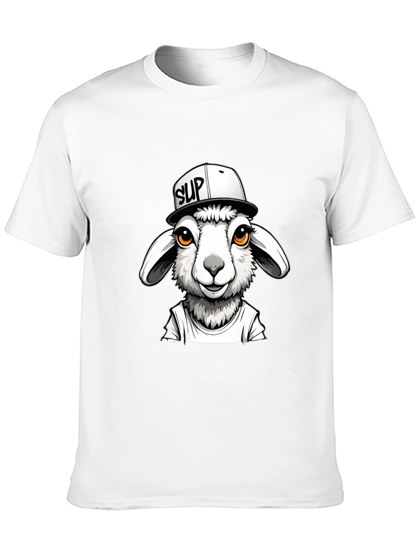 Cool Sheep Graphic Tee - Black Casual T-Shirt