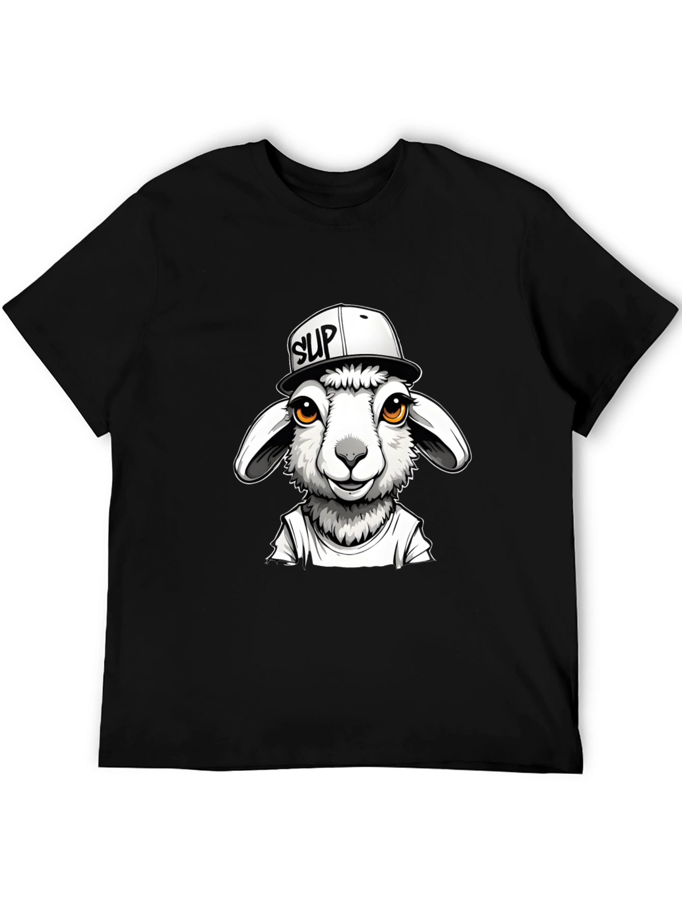 Cool Sheep Graphic Tee - Black Casual T-Shirt