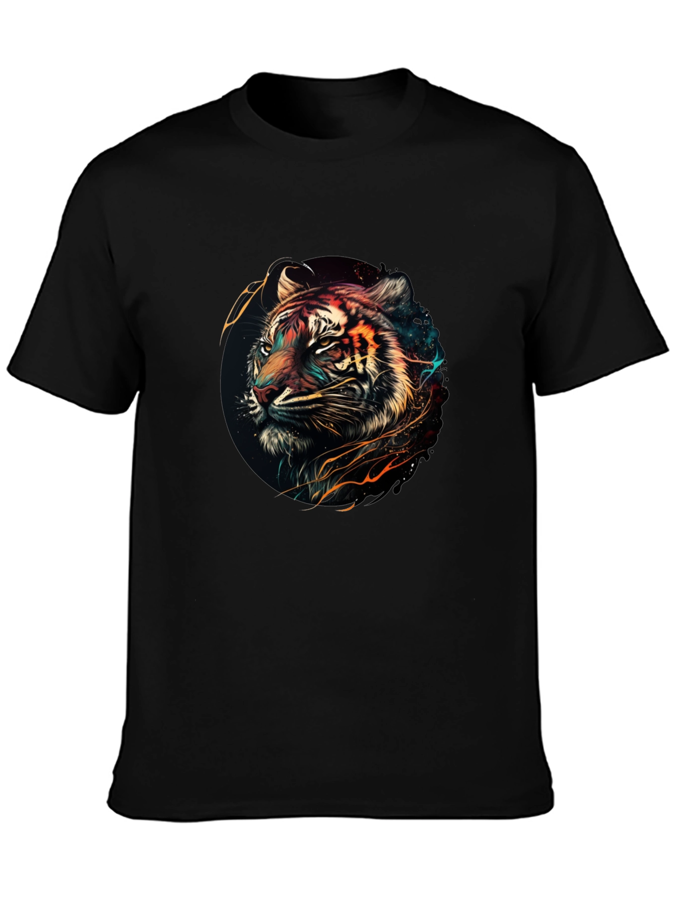 Tiger Graphic Print Black T-Shirt