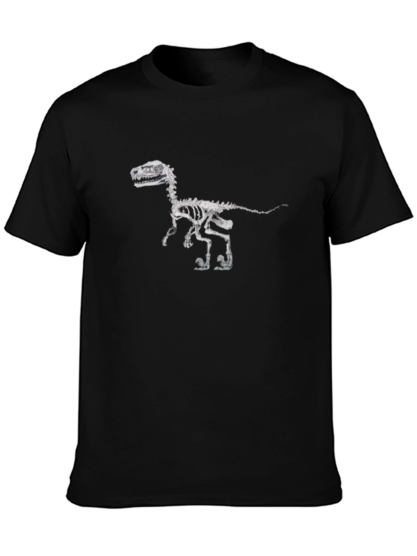 Dinosaur Skeleton Graphic Black T-Shirt