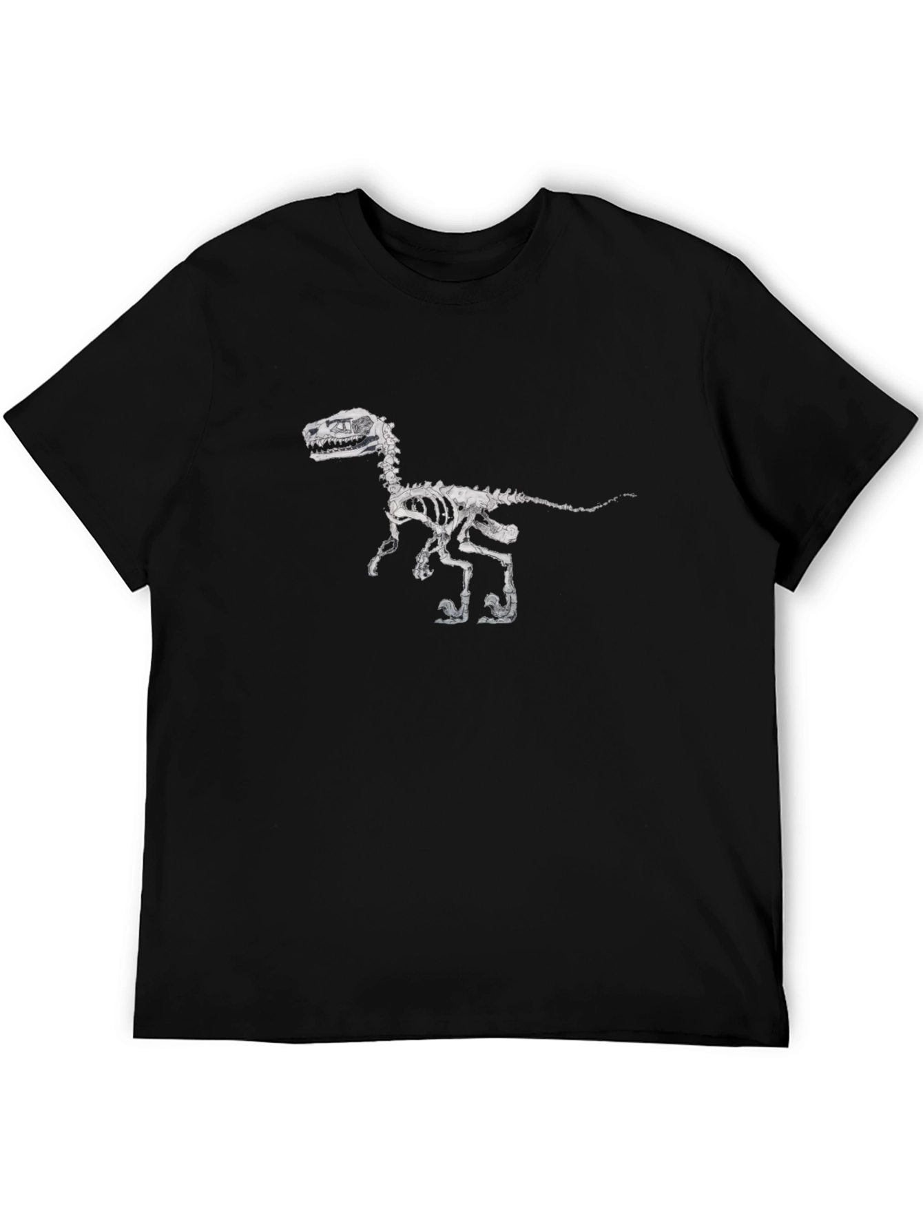 Dinosaur Skeleton Graphic Black T-Shirt