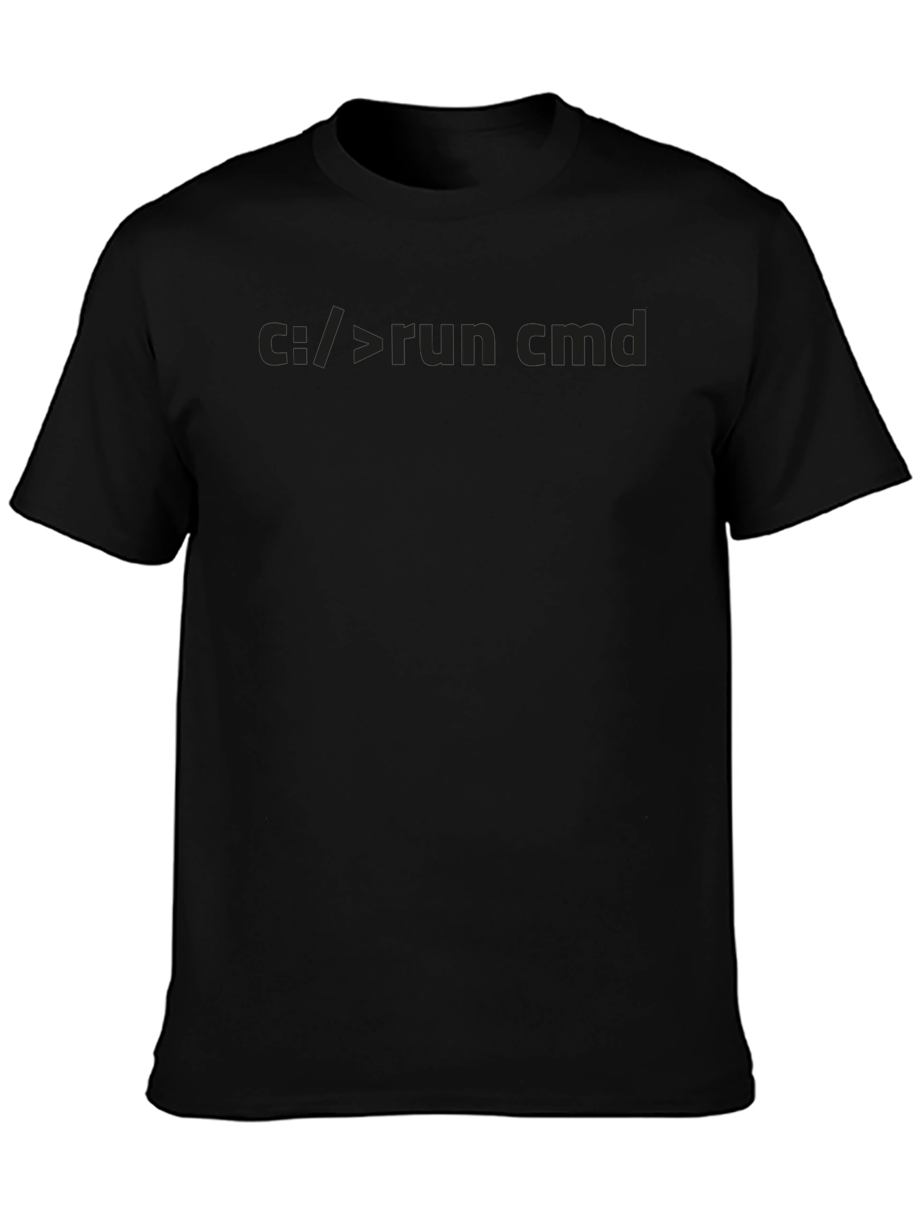 C:// Run Cmd Black T-Shirt - Programmer Tee