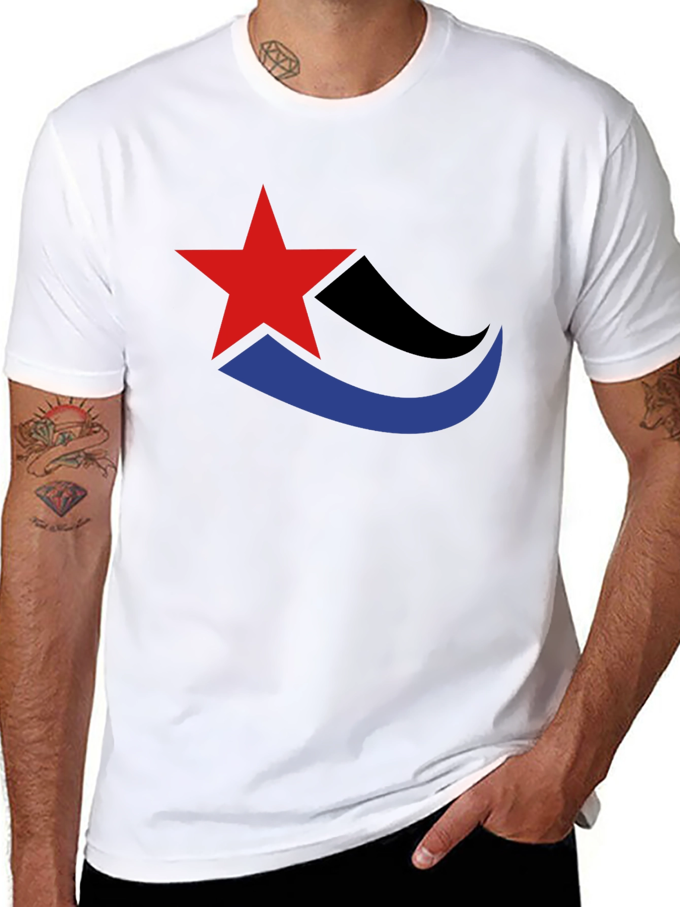Stylish Star Graphic Tee - Casual Comfort