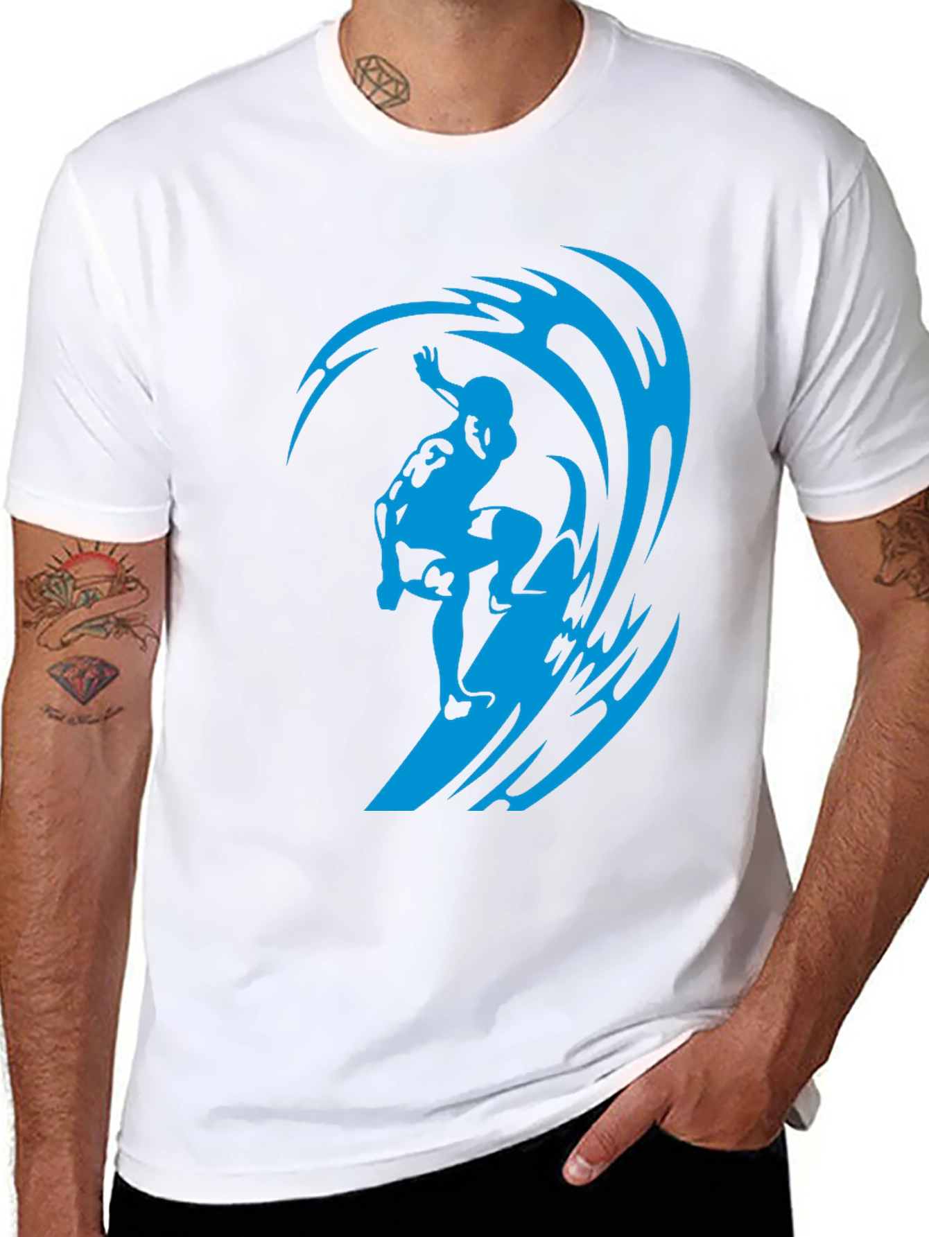 Surfer Wave Black T-Shirt