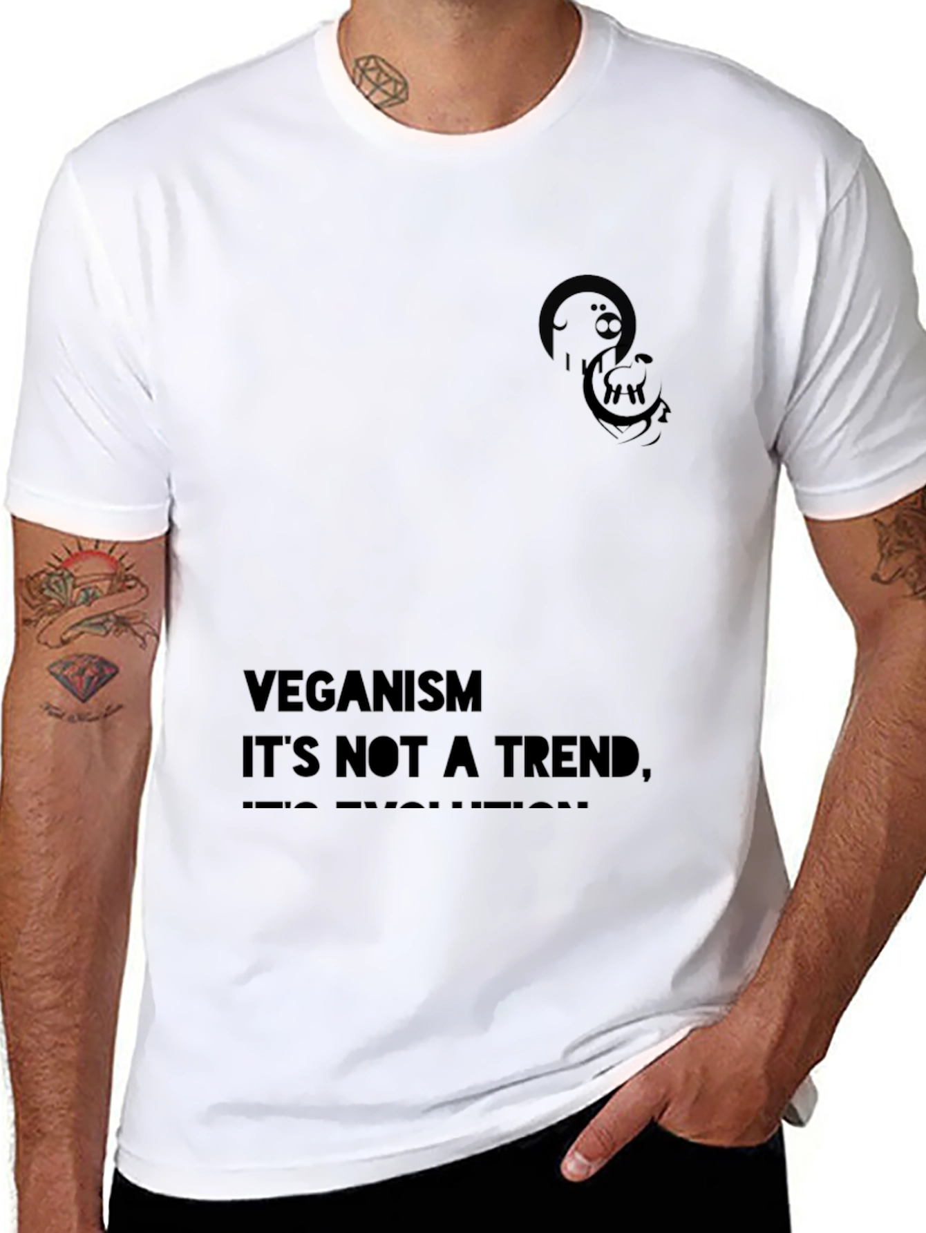 Veganism Evolution Graphic Tee - Black