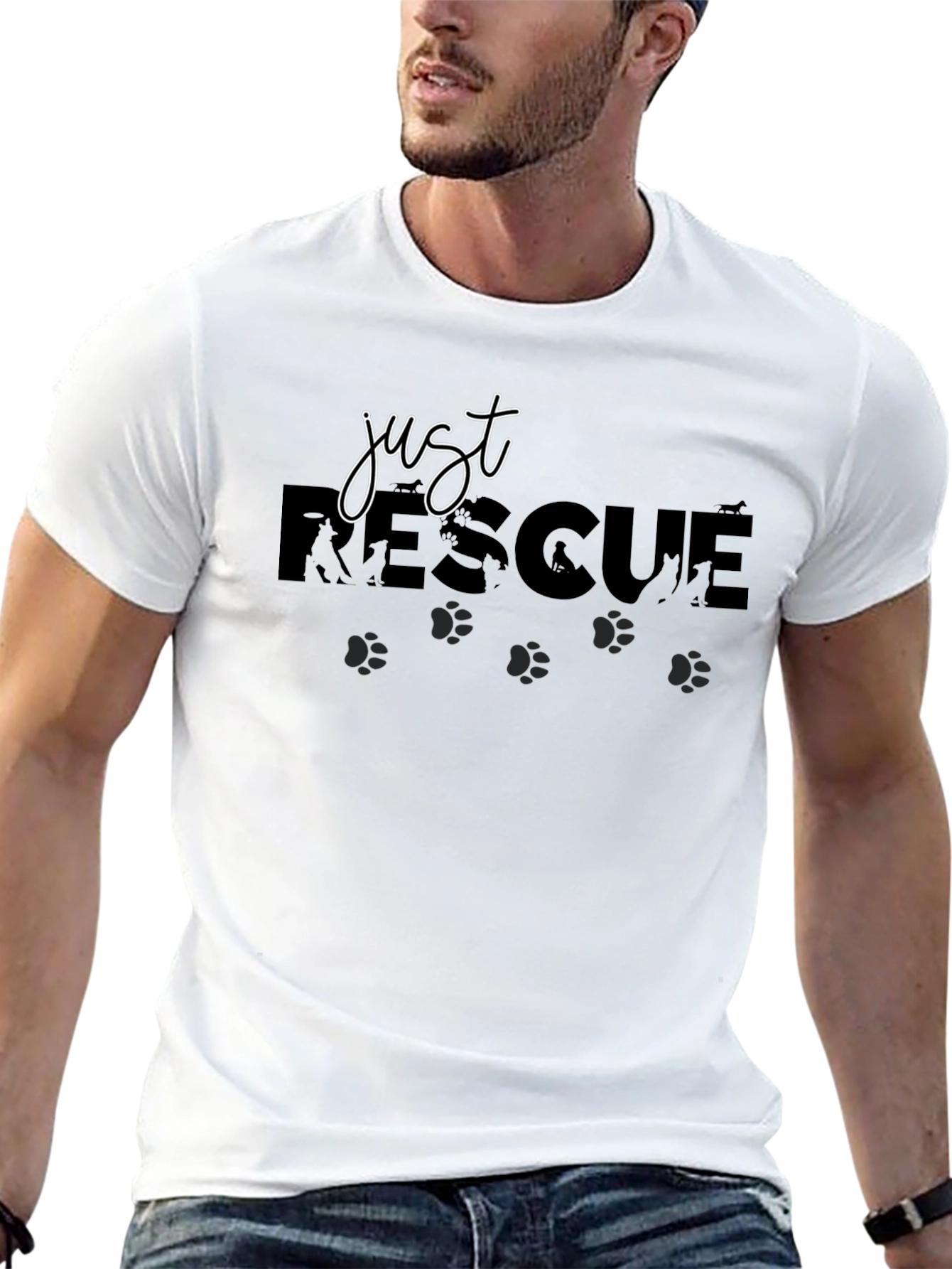 Just Rescue Black Graphic Tee