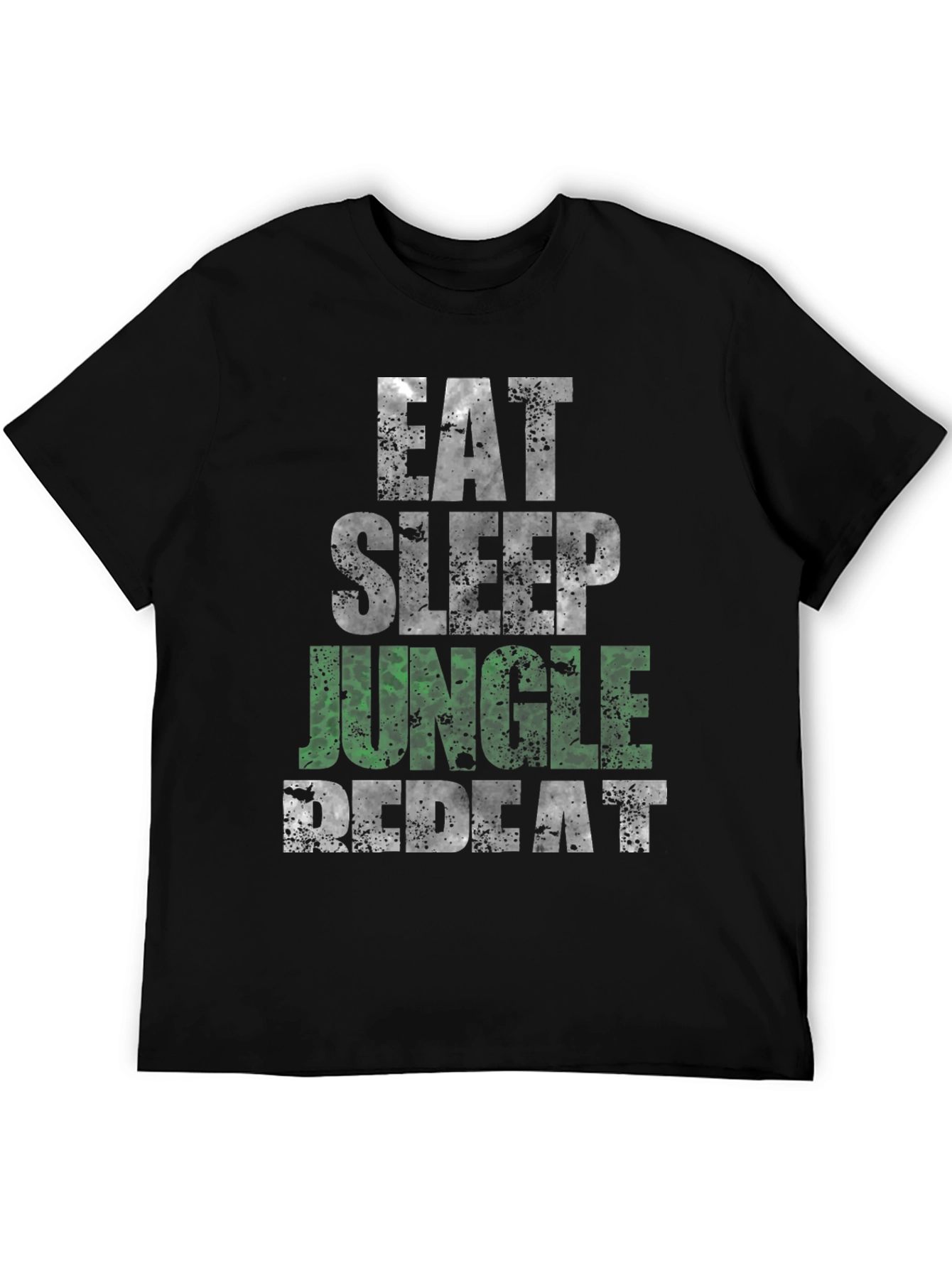 Eat Sleep Jungle Repeat Black Graphic Tee