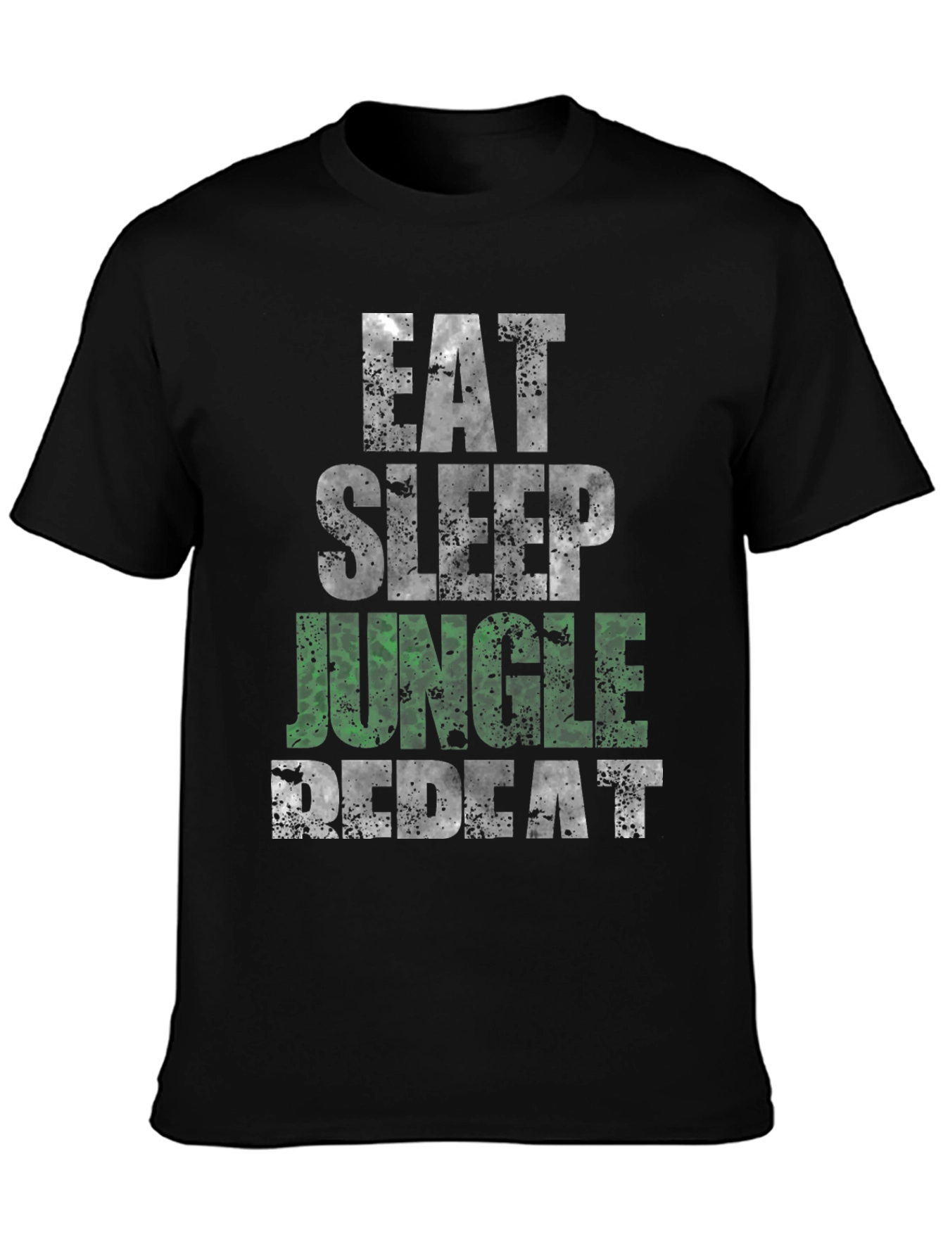 Eat Sleep Jungle Repeat Black Graphic Tee