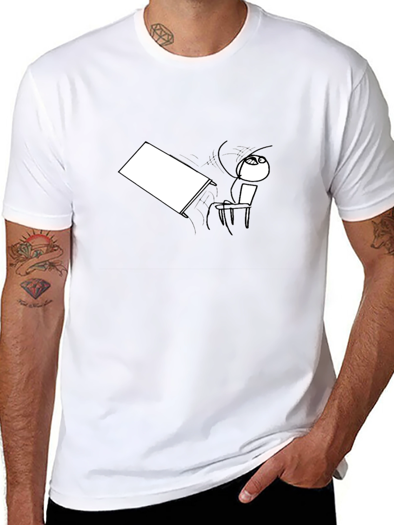 Humorous Meme Graphic Print Black T-Shirt