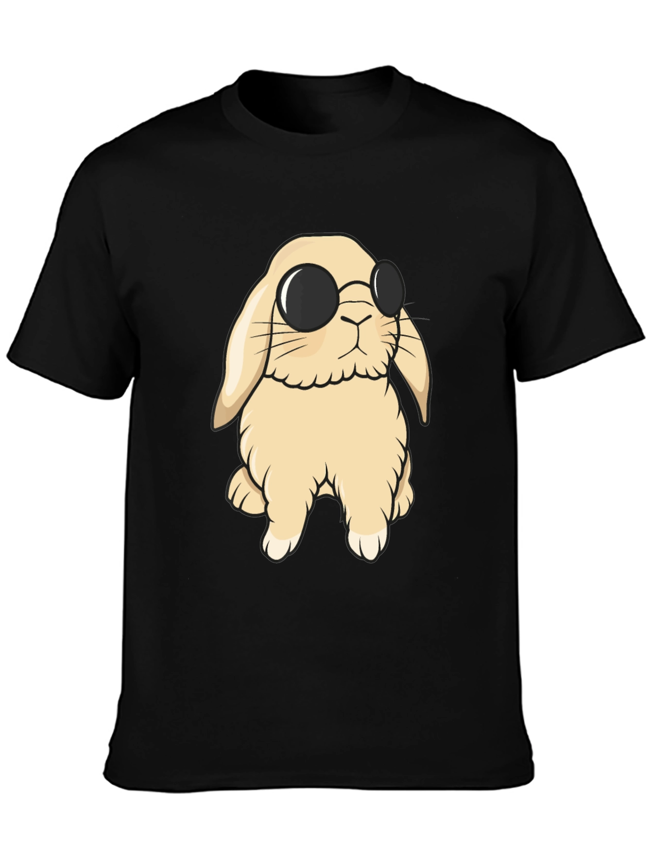 Cool Bunny T-Shirt - Black Cotton Blend Tee