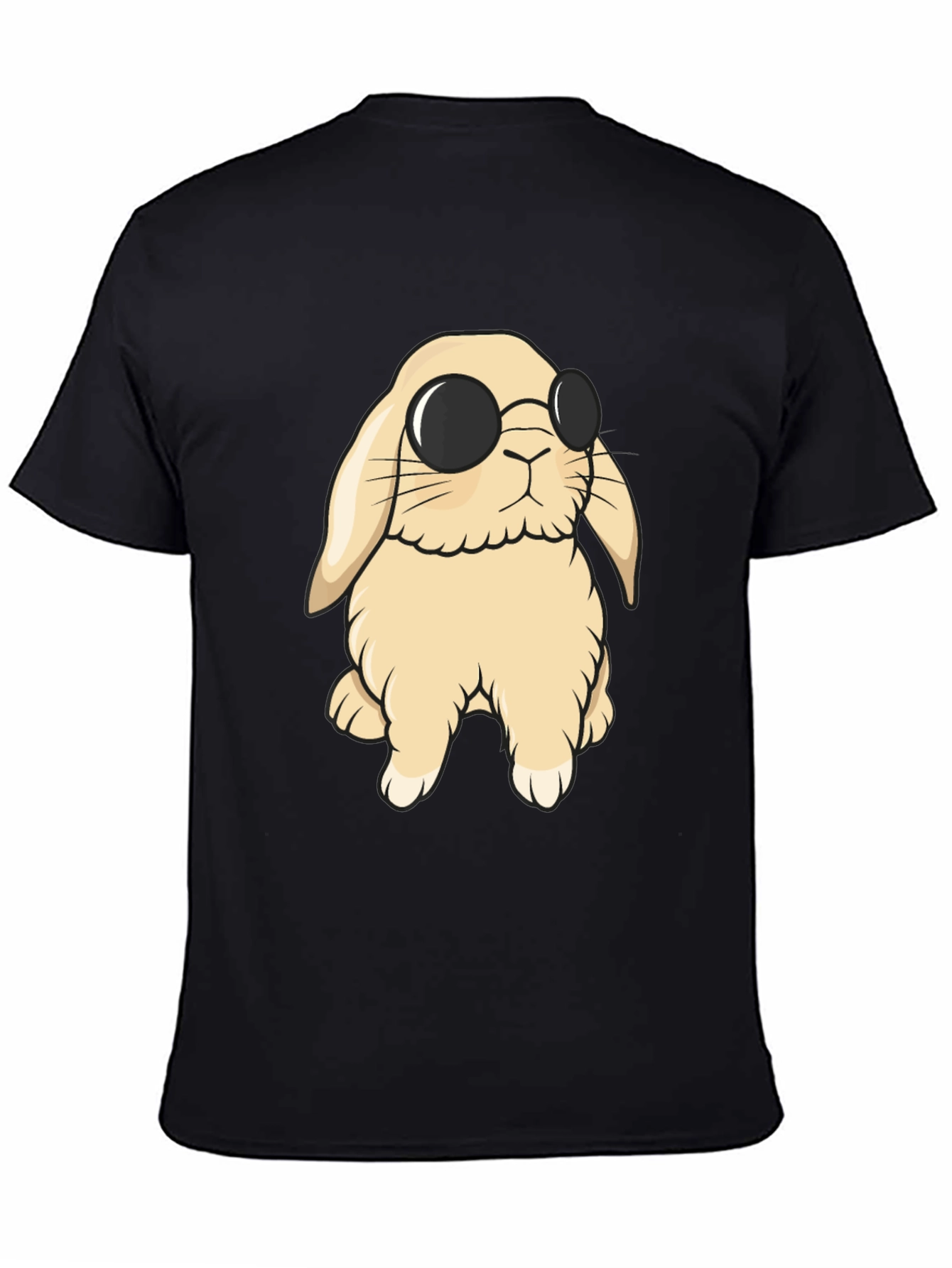 Cool Bunny T-Shirt - Black Cotton Blend Tee