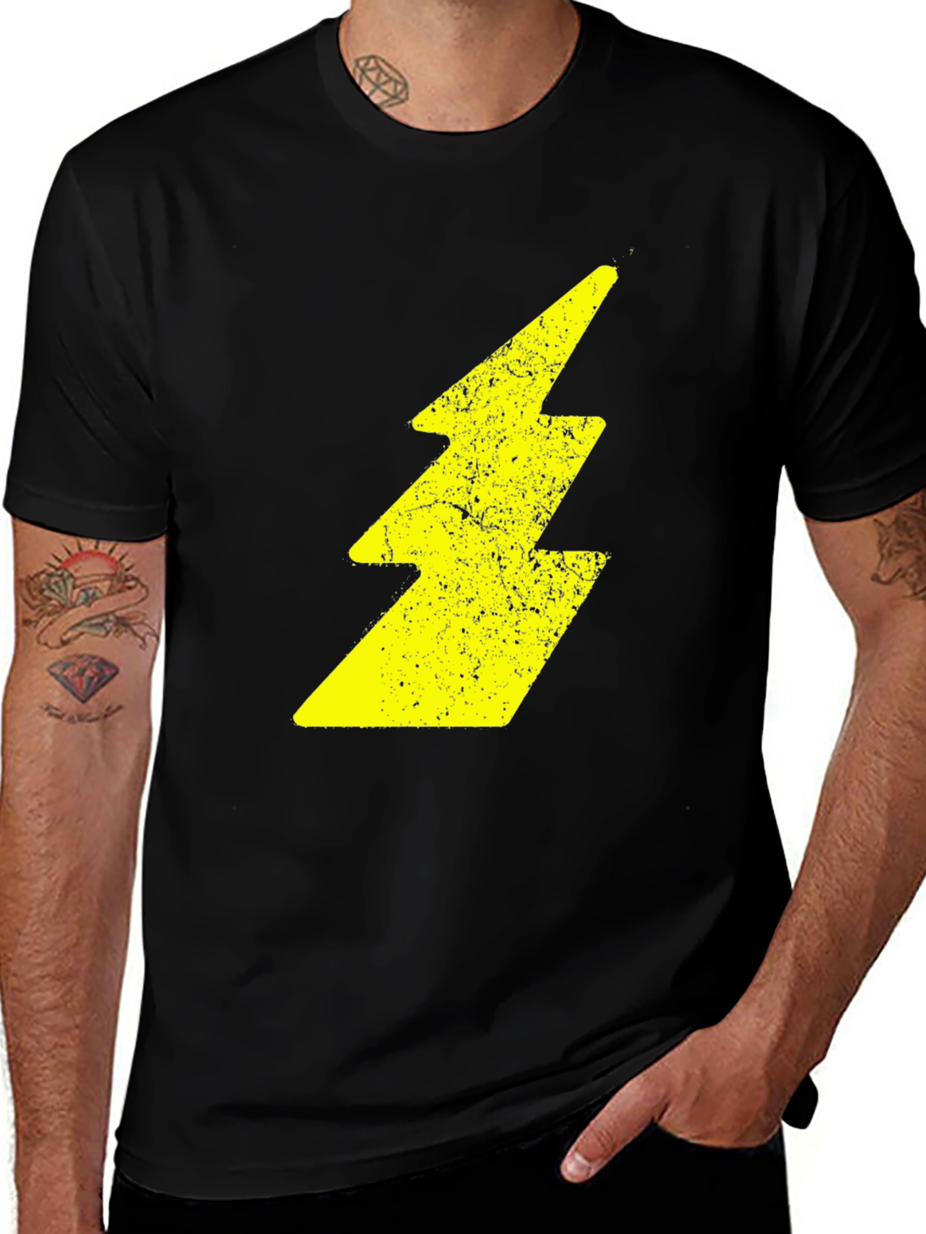 Lightning Bolt Graphic Black T-Shirt