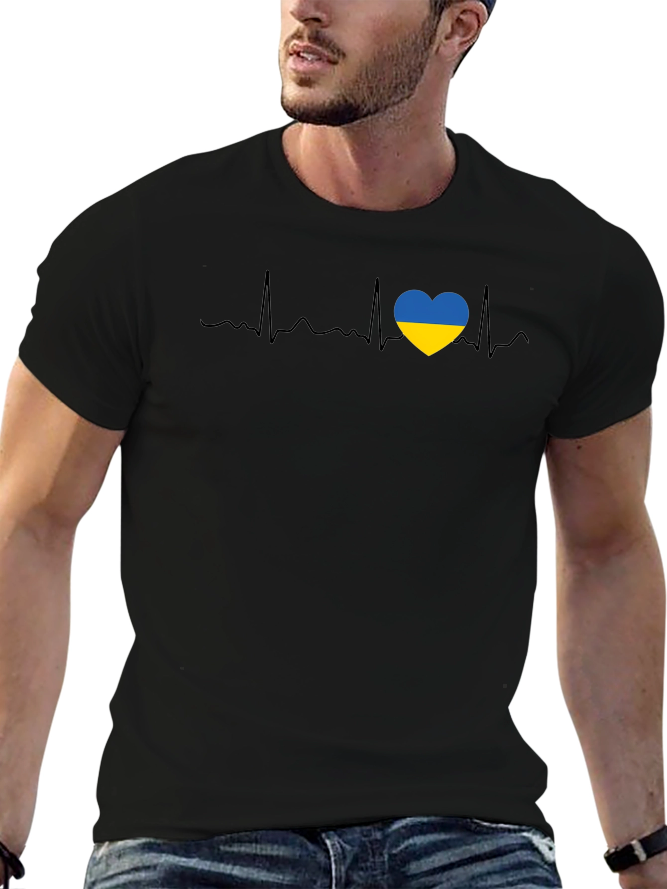 Ukraine Heartbeat T-Shirt - Support Ukraine
