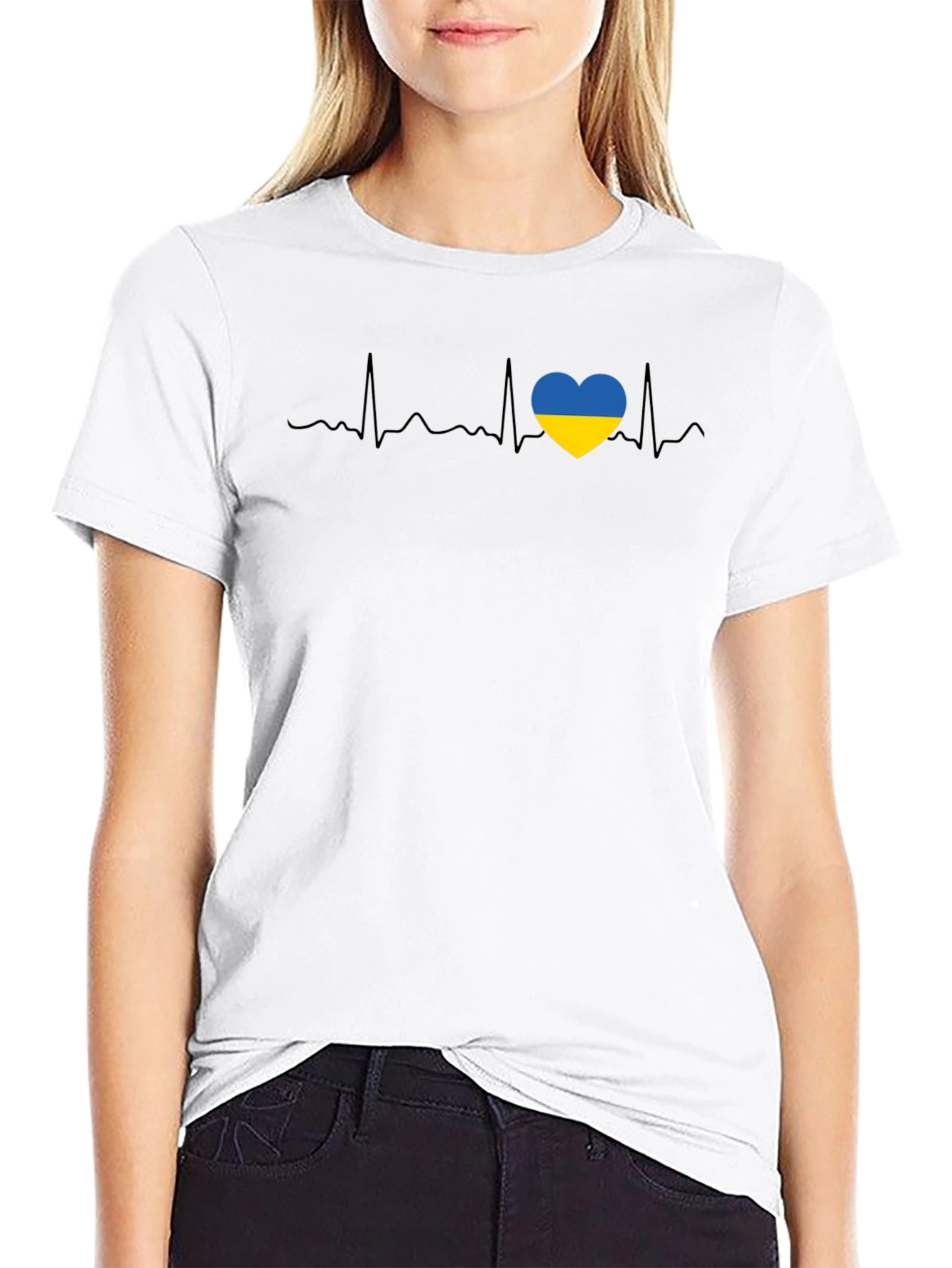 Ukraine Heartbeat T-Shirt - Support Ukraine