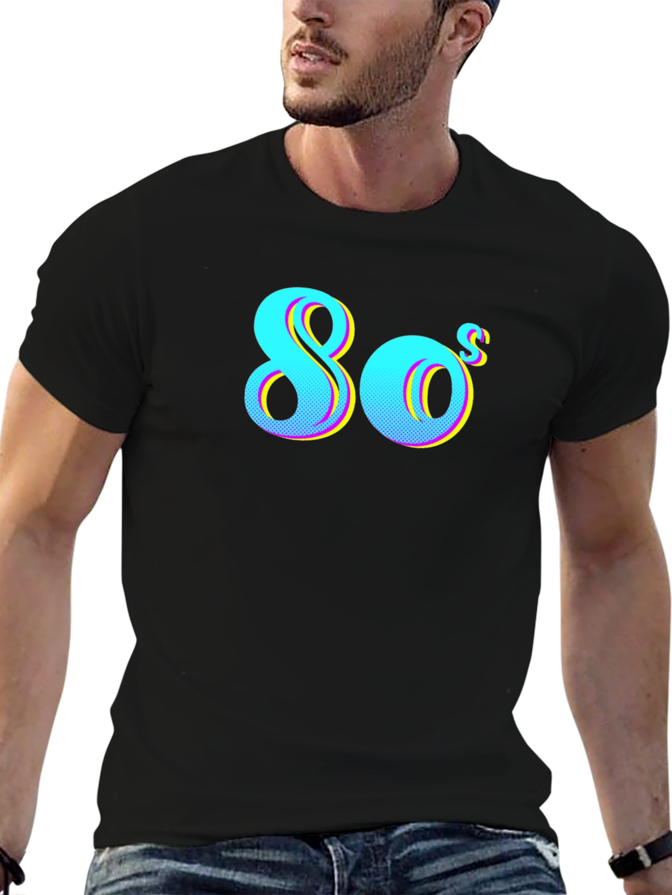 Retro 80s Graphic Tee - Black