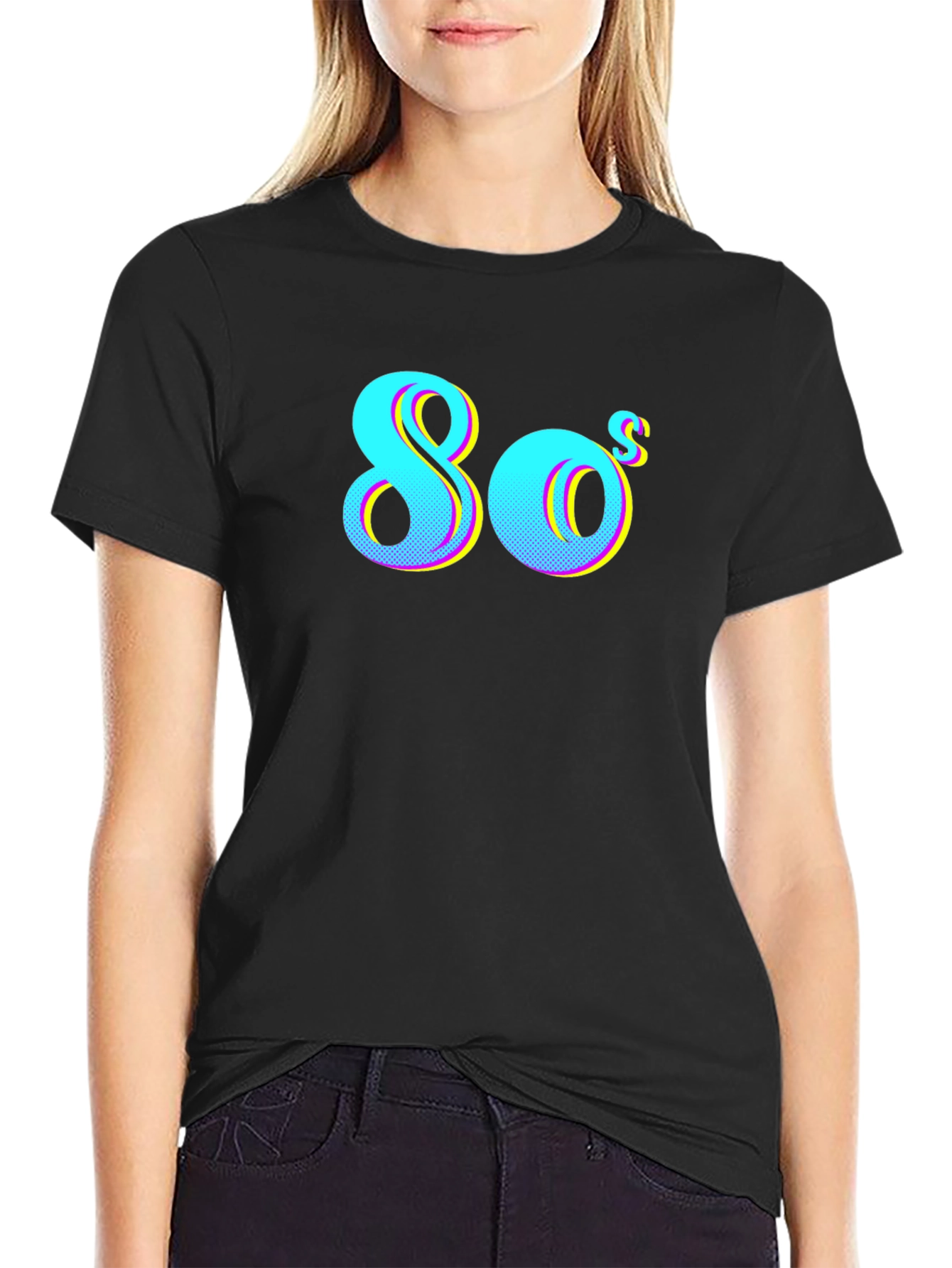 Retro 80s Graphic Tee - Black