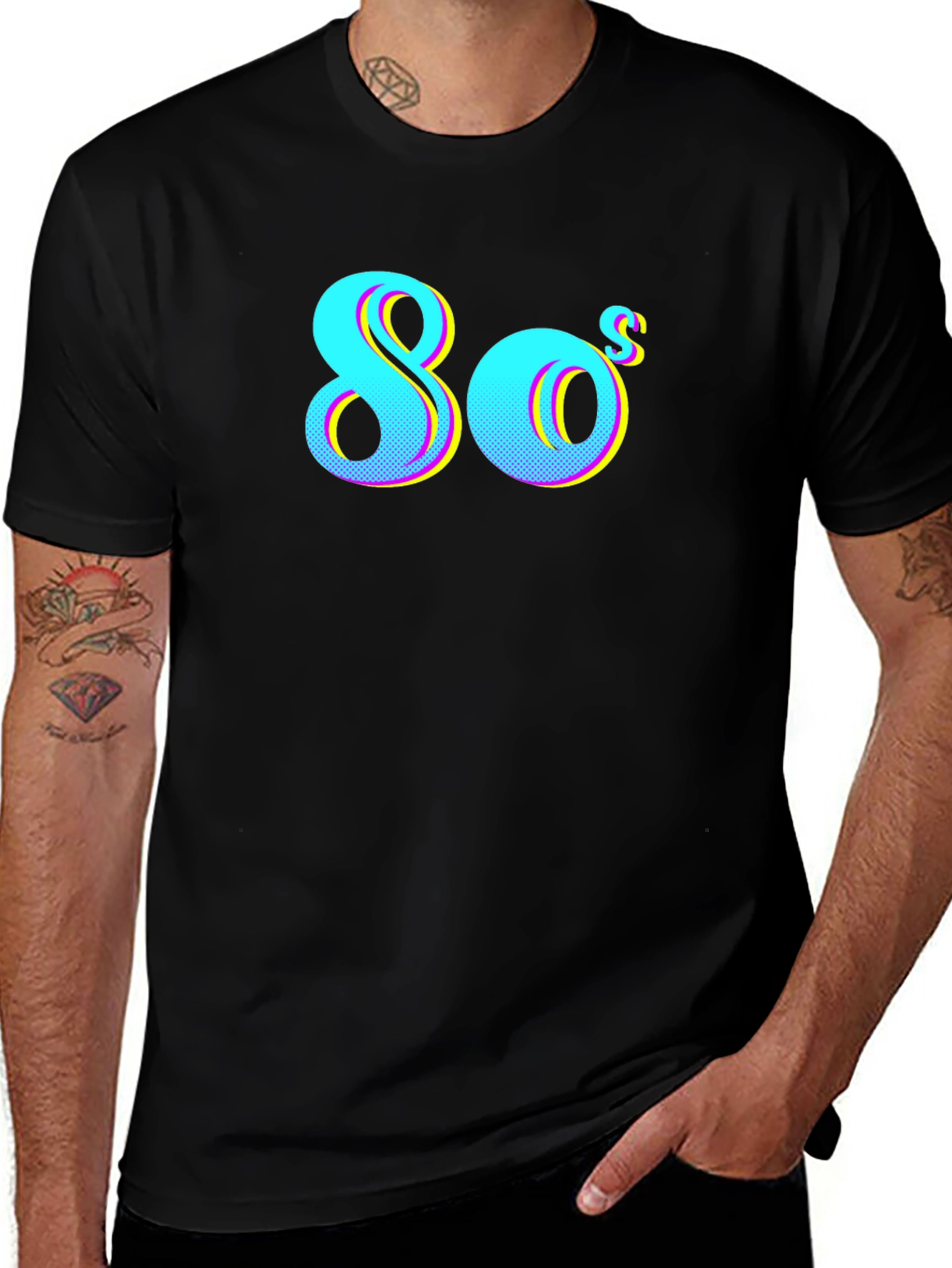 Retro 80s Graphic Tee - Black
