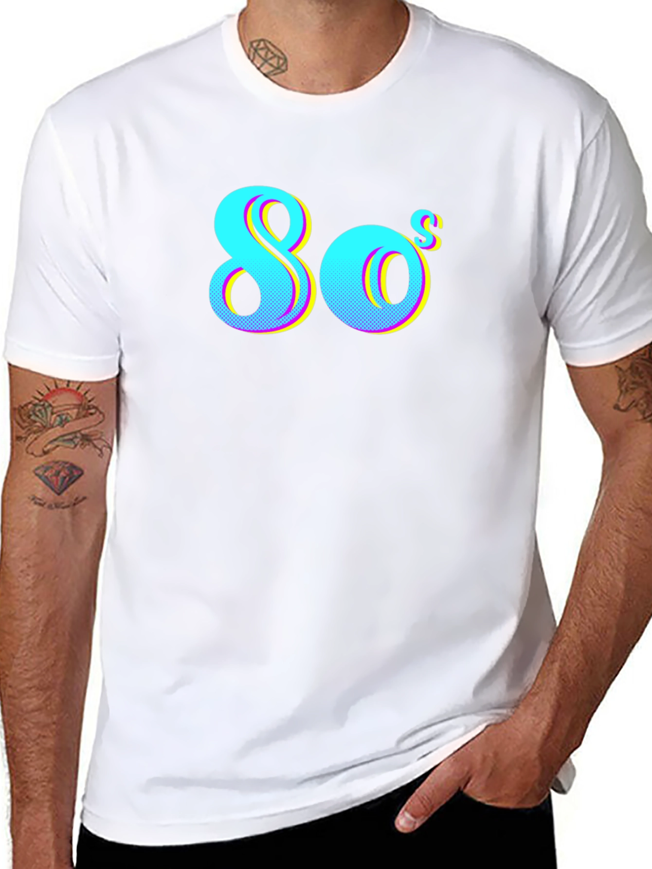 Retro 80s Graphic Tee - Black