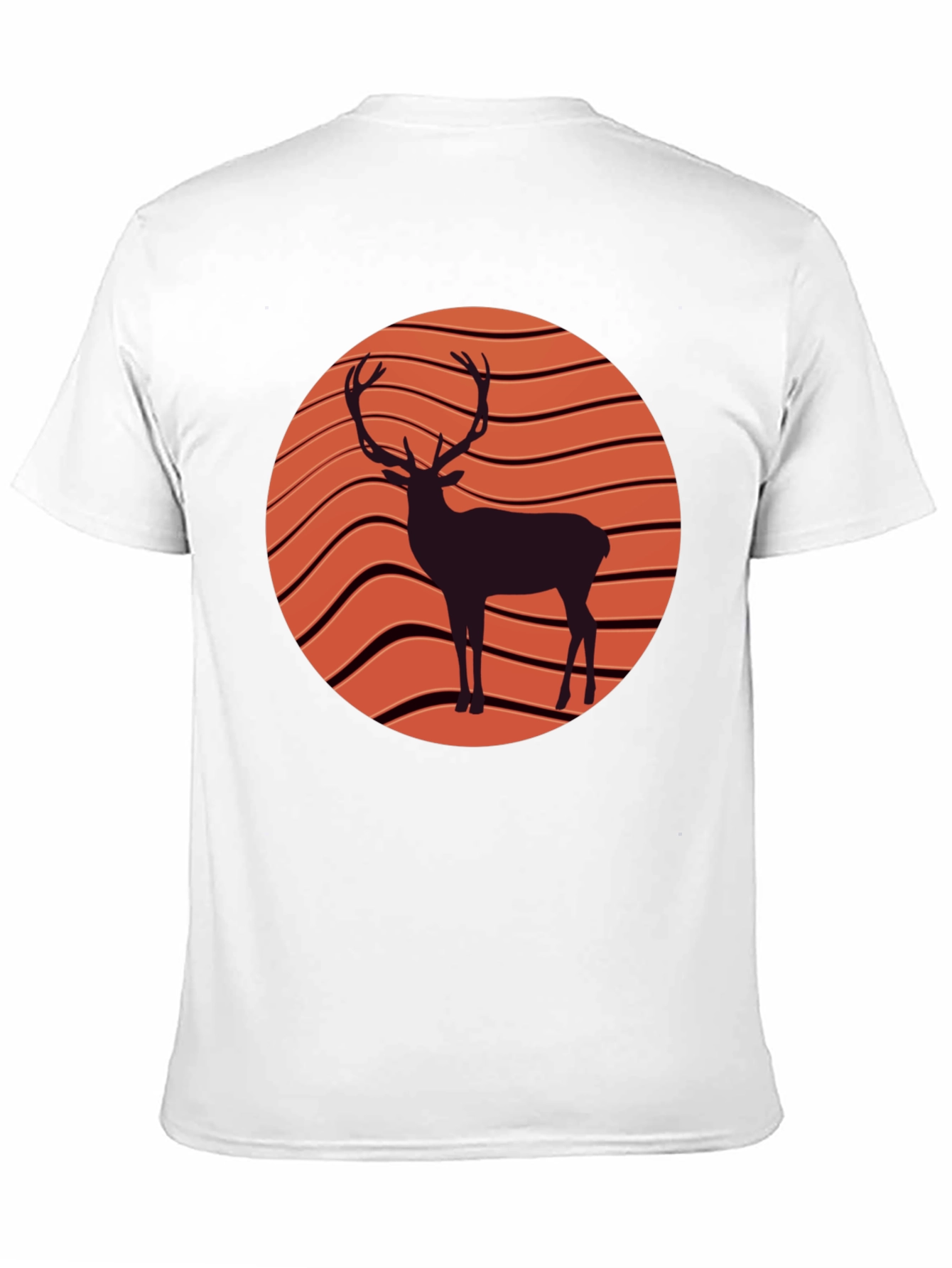 Deer Graphic Tee - Retro Sunset Style