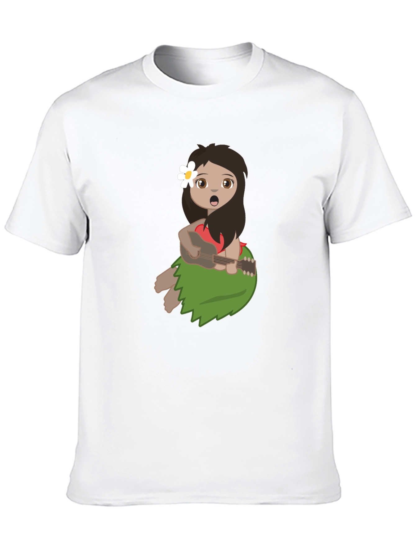 Hula Girl Graphic Tee - Black Casual T-Shirt
