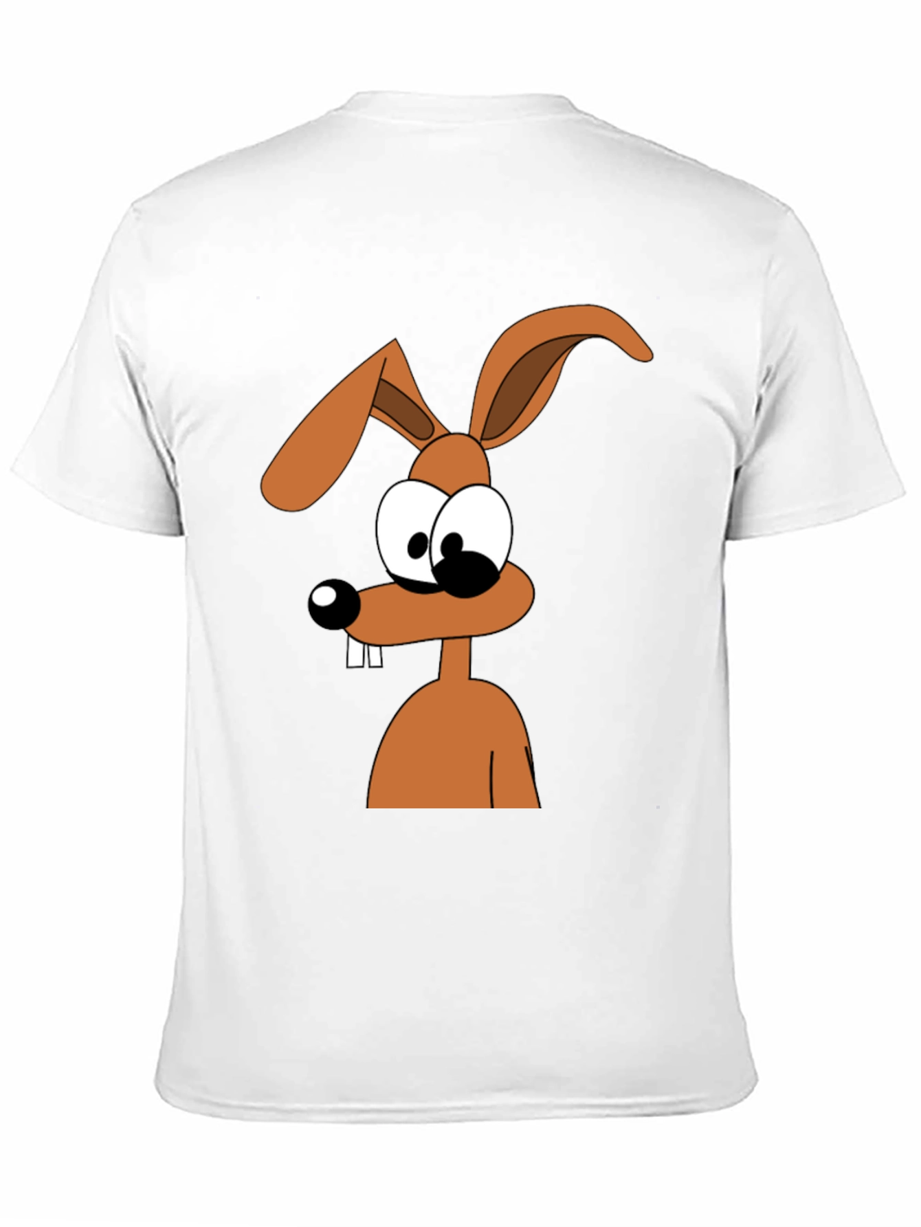 Cartoon Rabbit Graphic Tee - Black