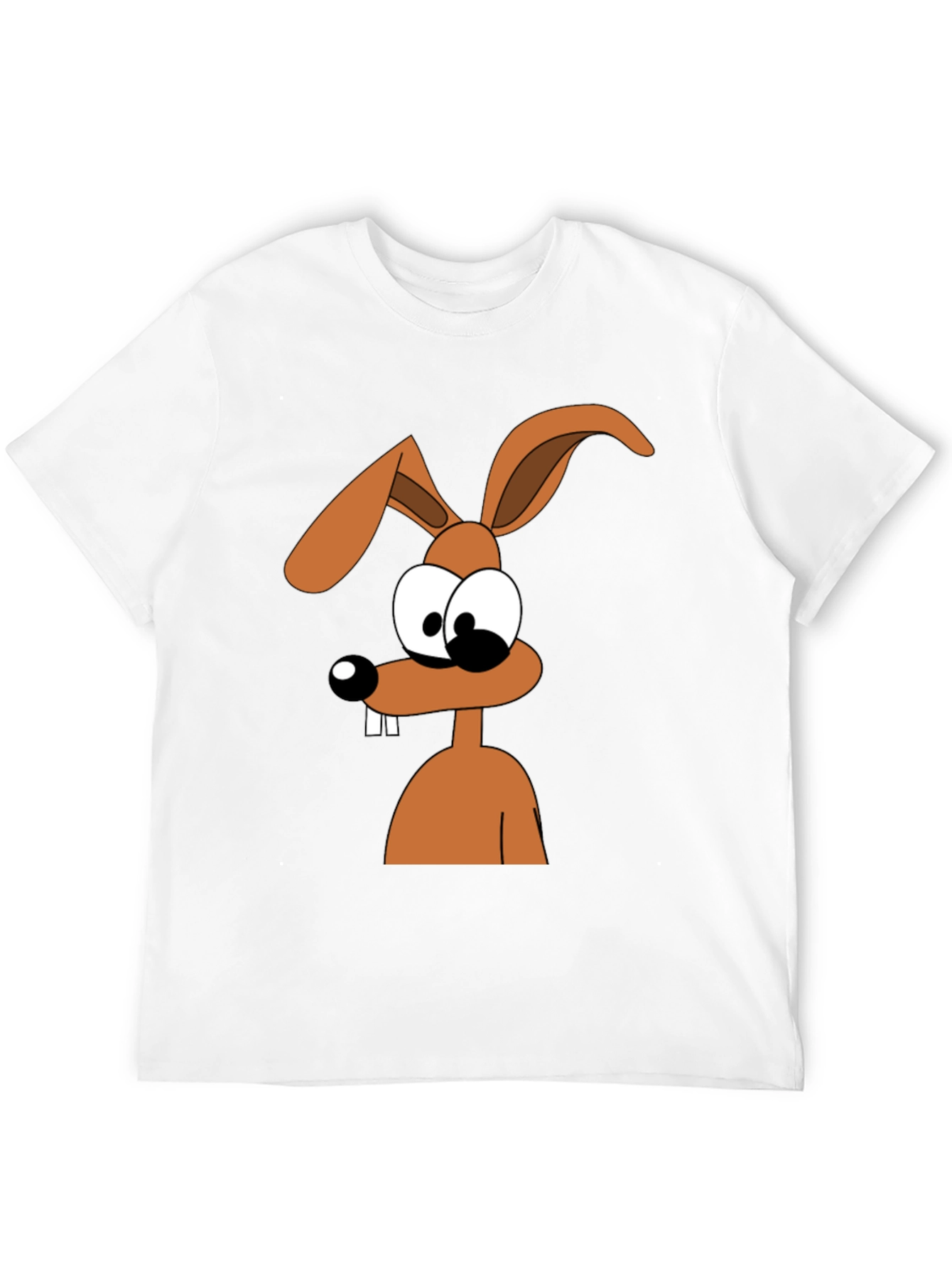 Cartoon Rabbit Graphic Tee - Black