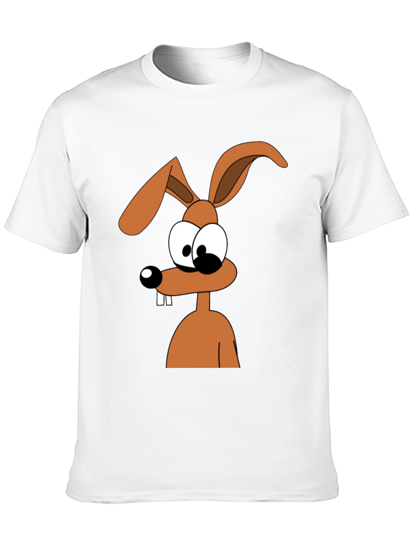 Cartoon Rabbit Graphic Tee - Black