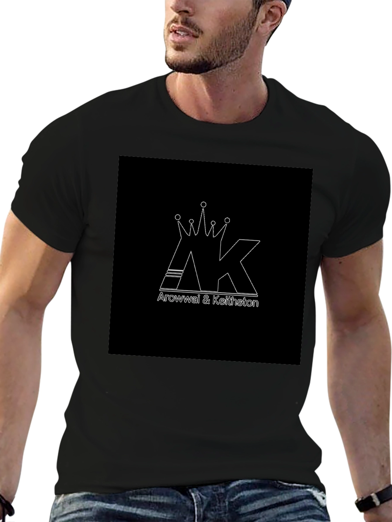 AK Arowwai & Keithston Crown Graphic Black T-Shirt