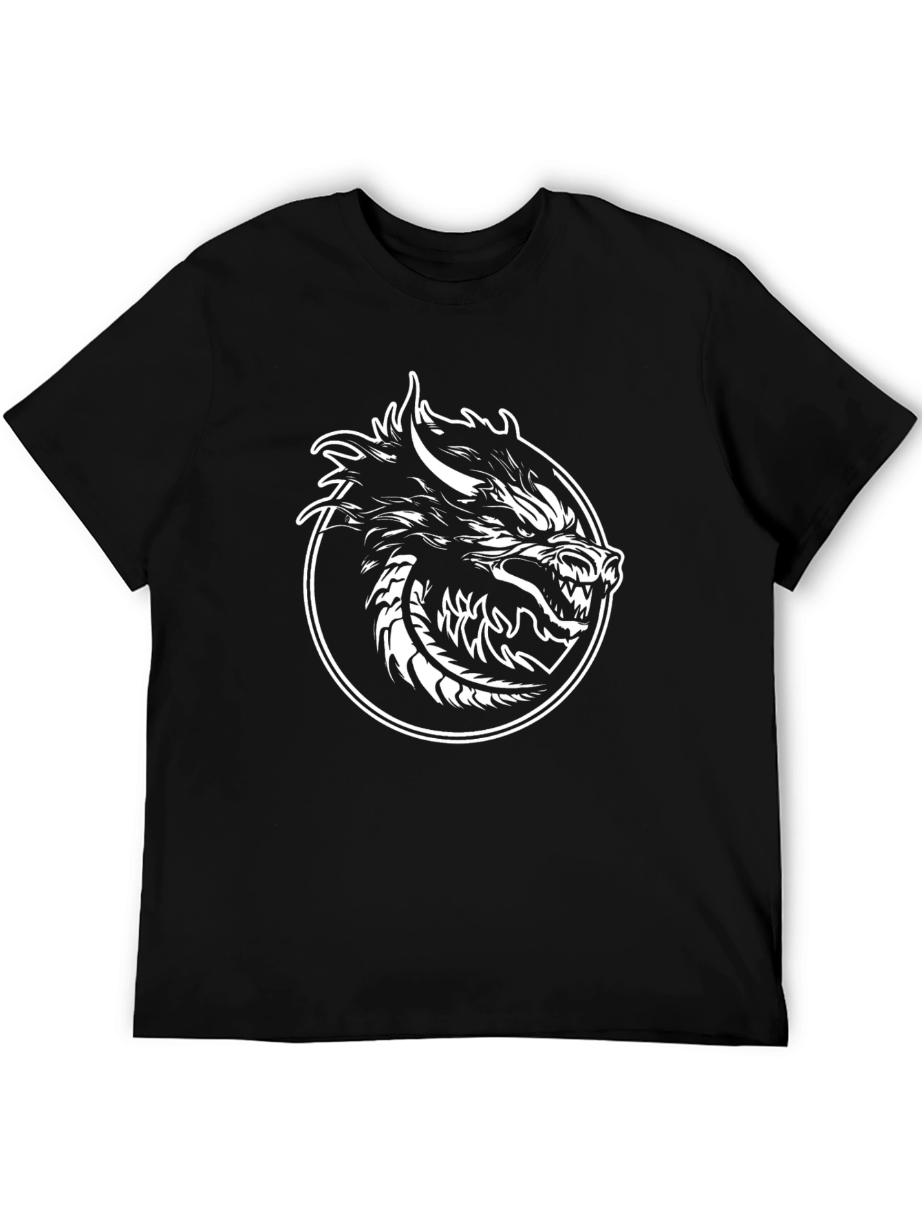 Dragon Graphic Tee - Bold Black Cotton Shirt