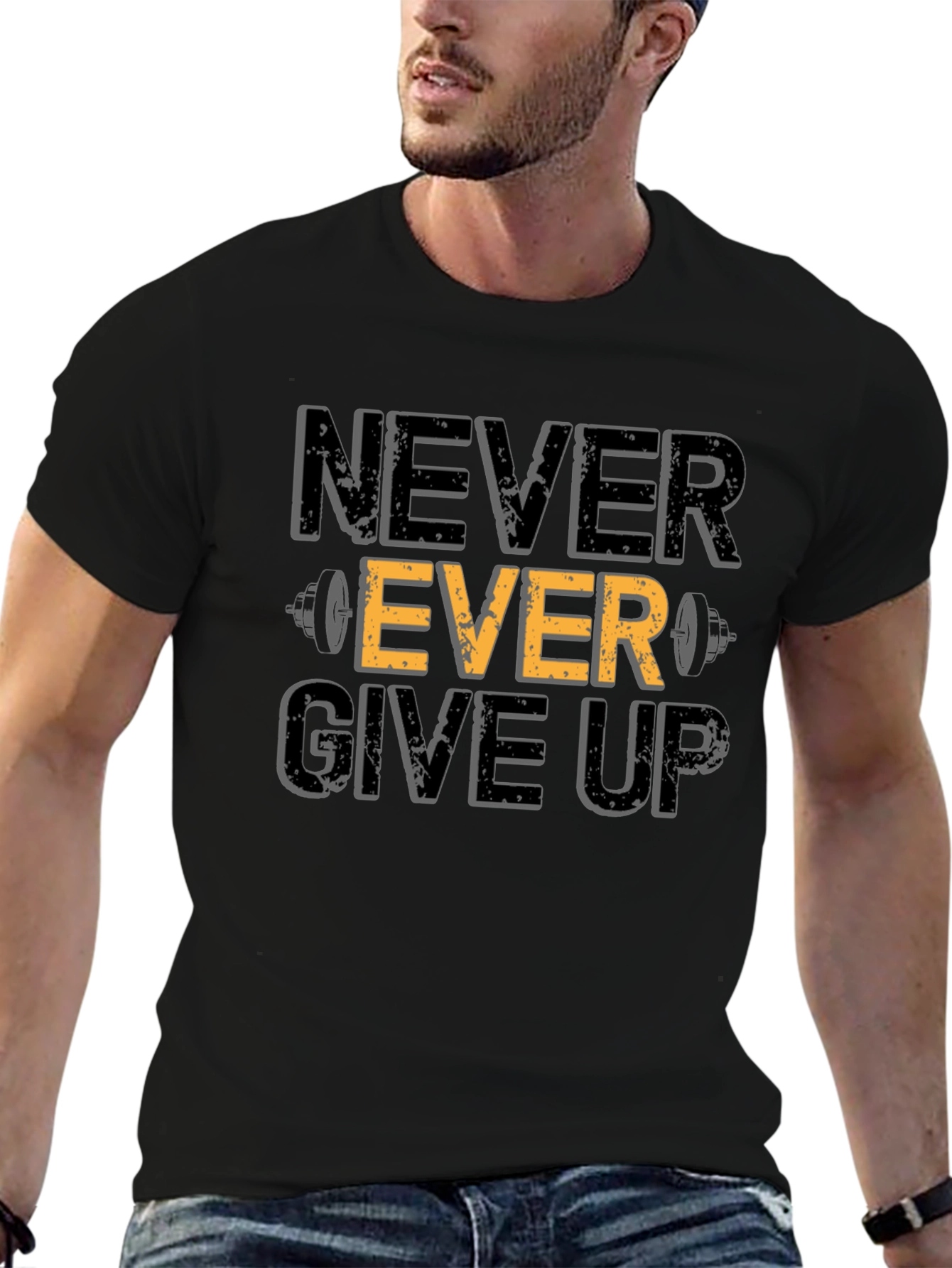 Never Ever Give Up Fitness T-Shirt