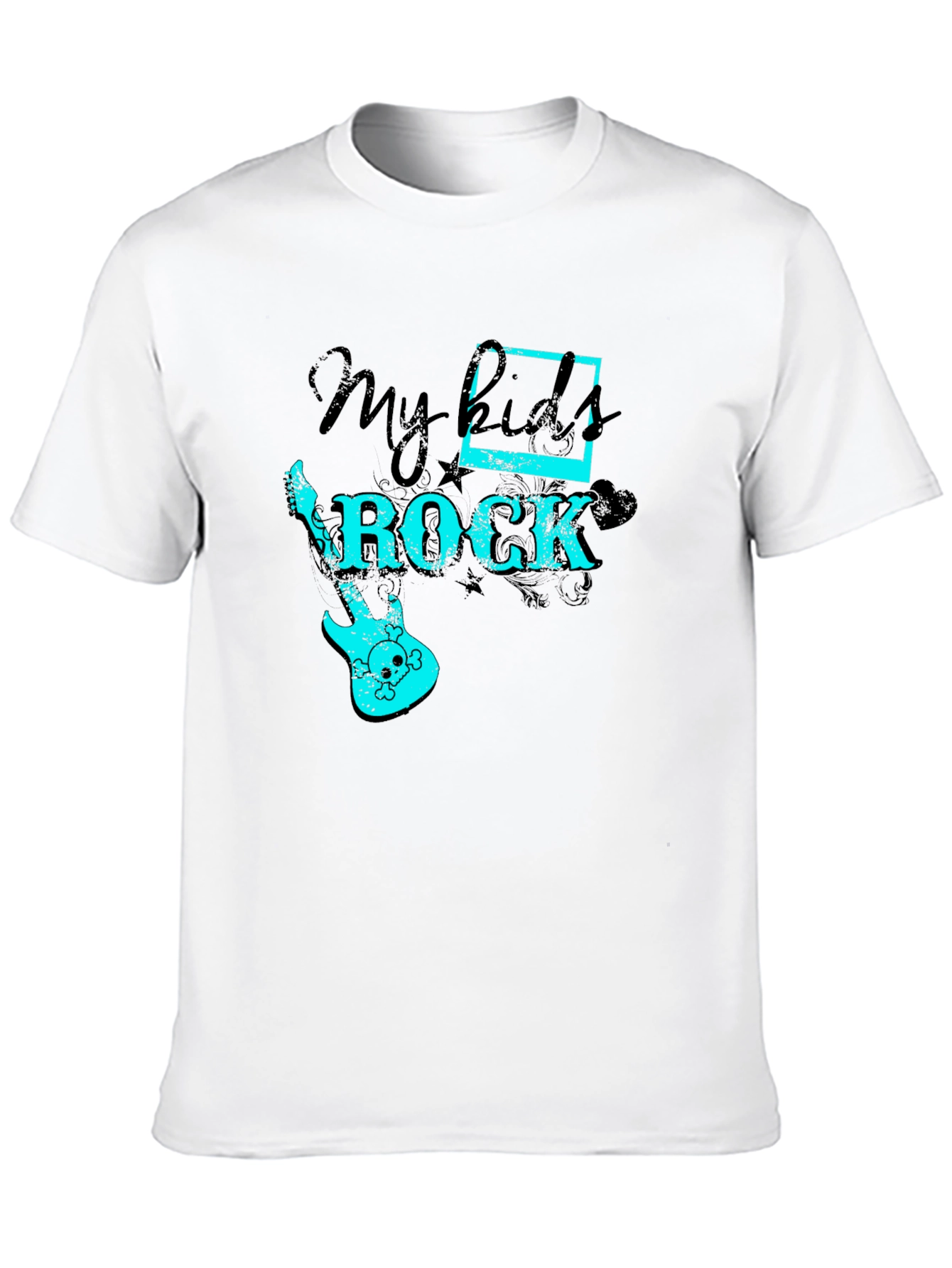 My Kids Rock Graphic Tee - Black Cotton T-Shirt