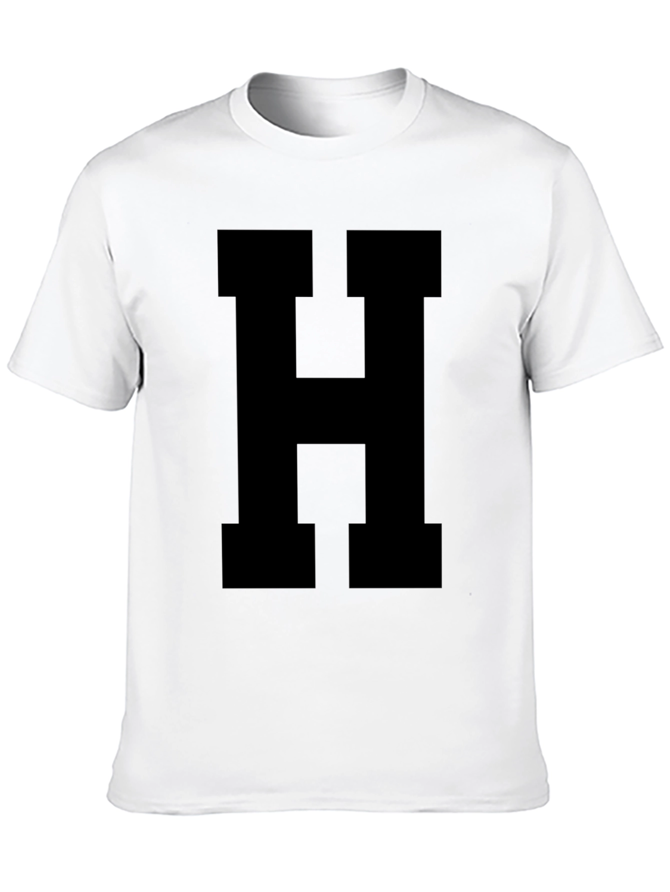 Bold Black H Graphic T-Shirt - Stylish & Versatile