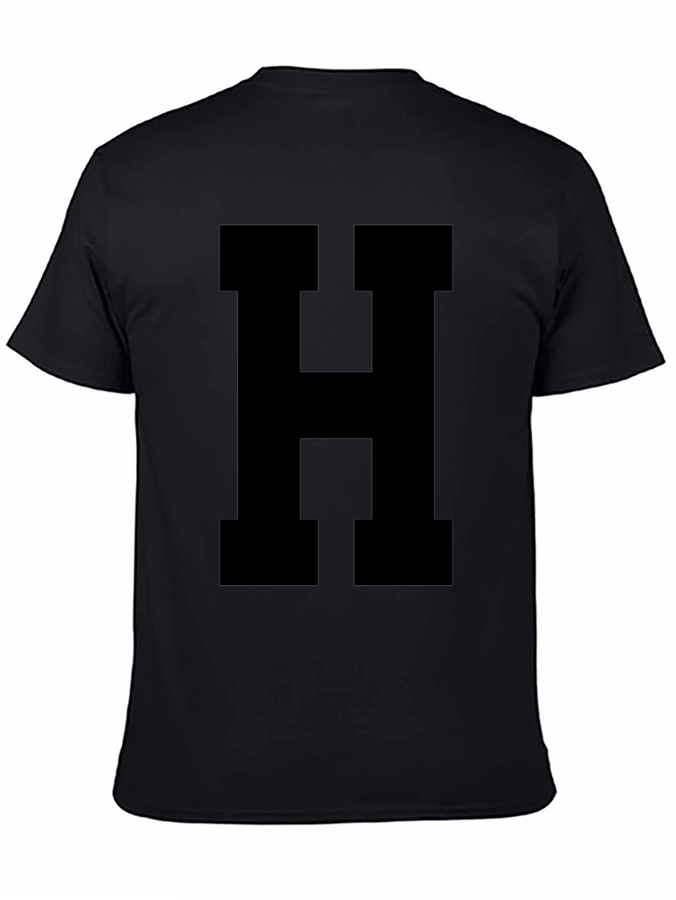 Bold Black H Graphic T-Shirt - Stylish & Versatile